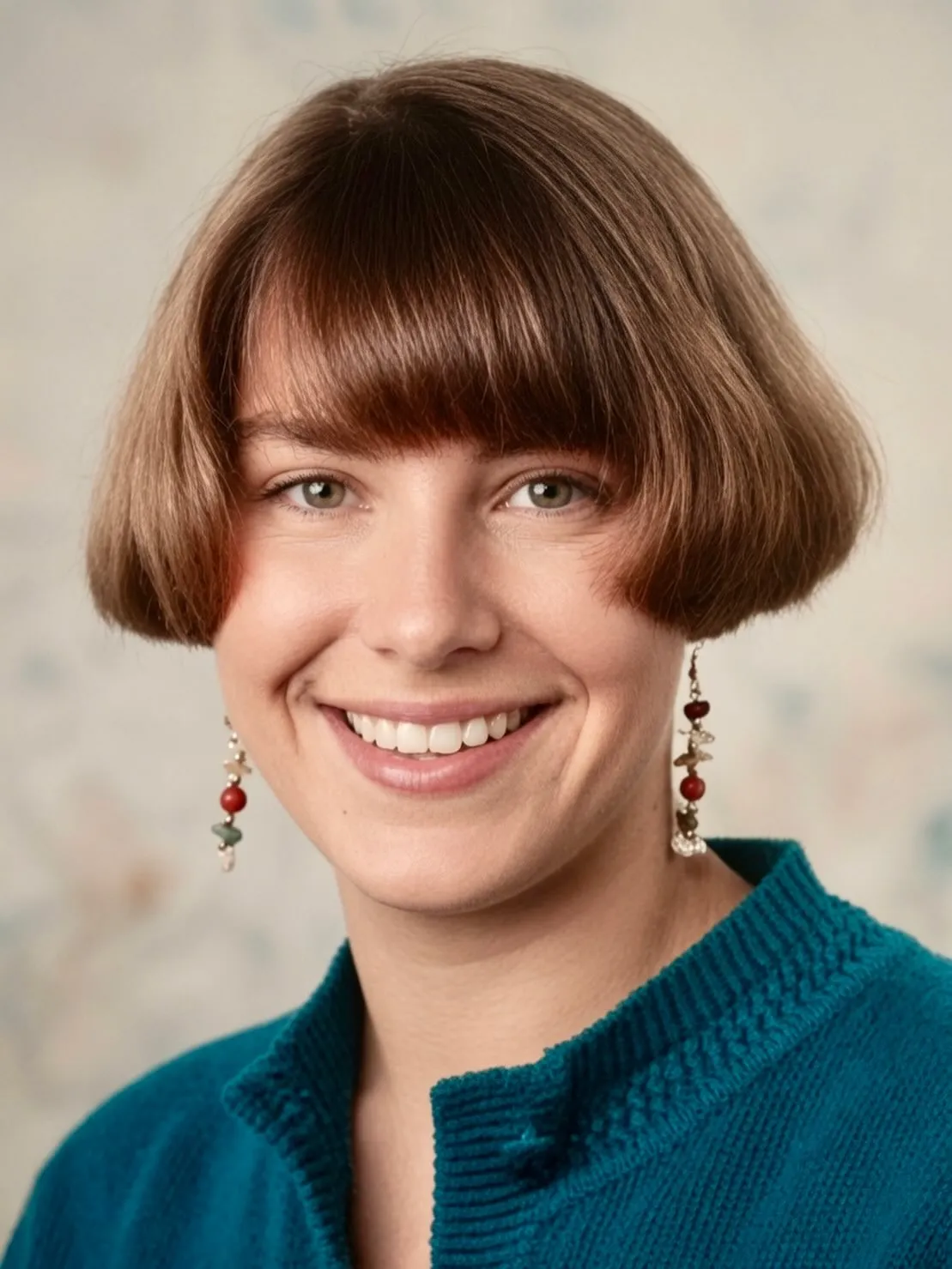 smooth pageboy bob with rounded fringe and curved sides