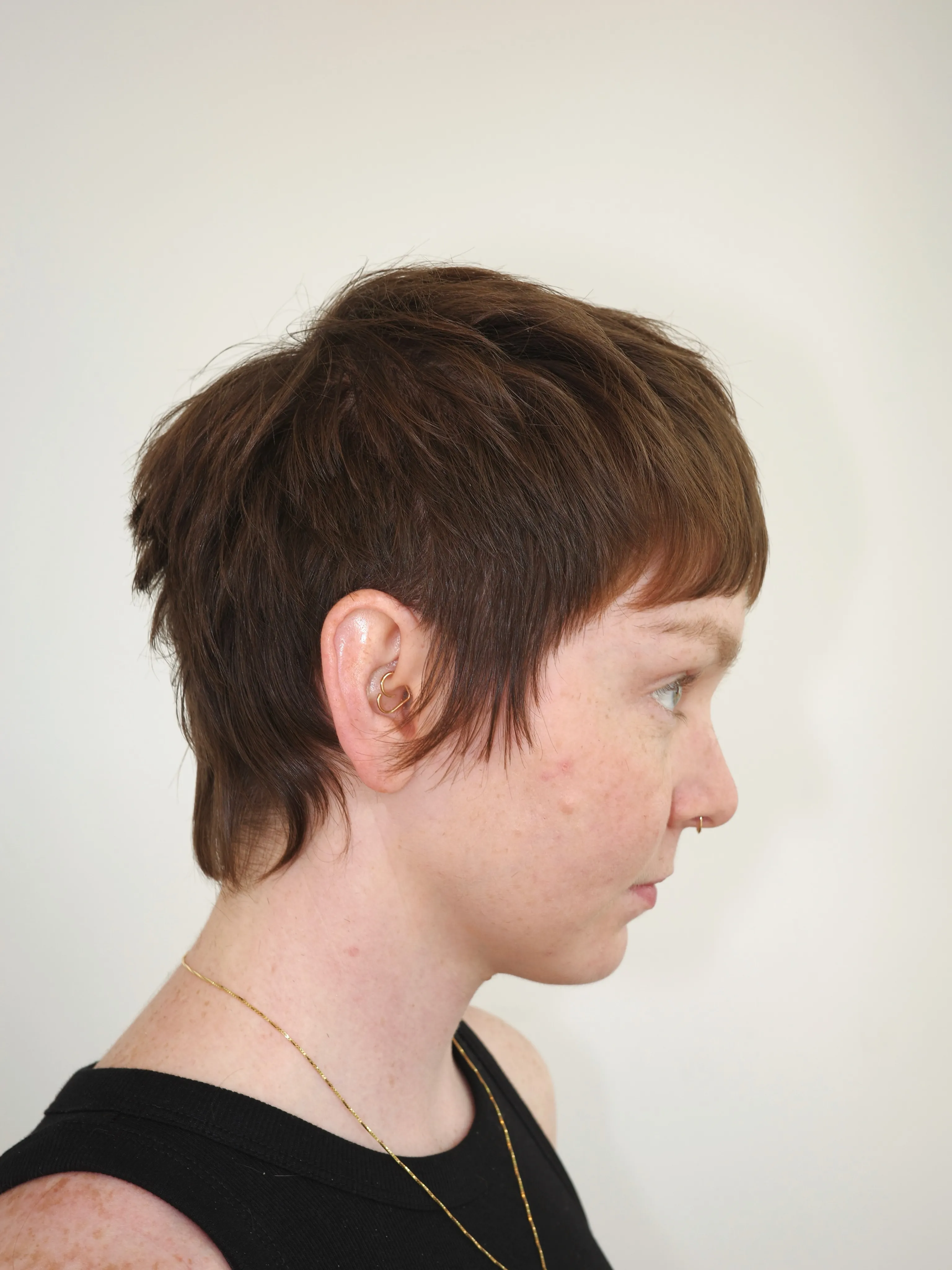 Soft brown bixie with longer nape