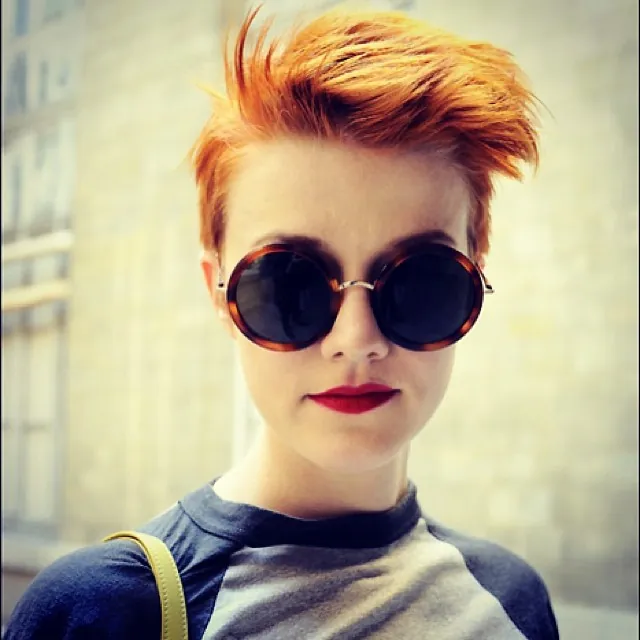 Swept-back pixie with lifted top