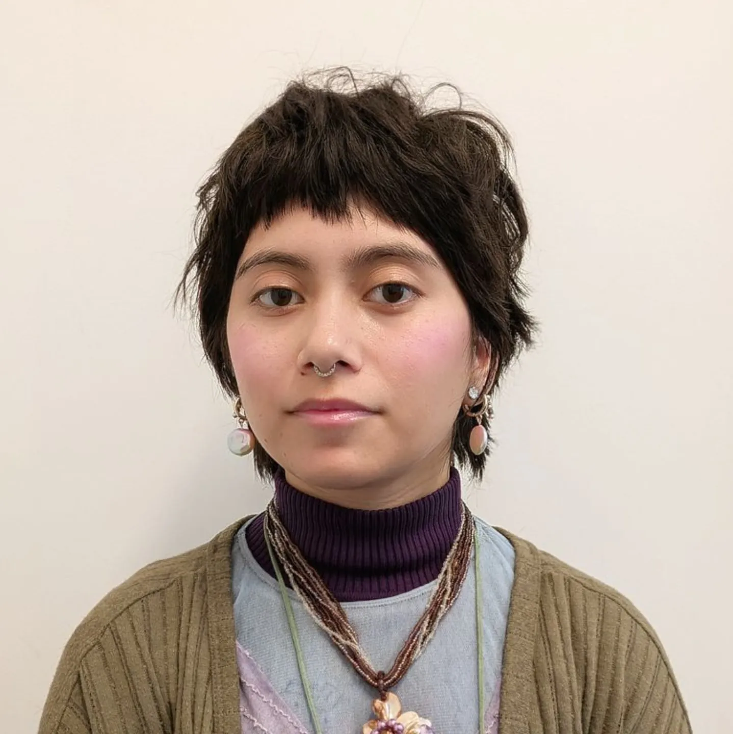 Choppy dark bixie with short micro fringe