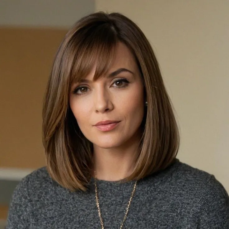 Straight lob with soft side bangs