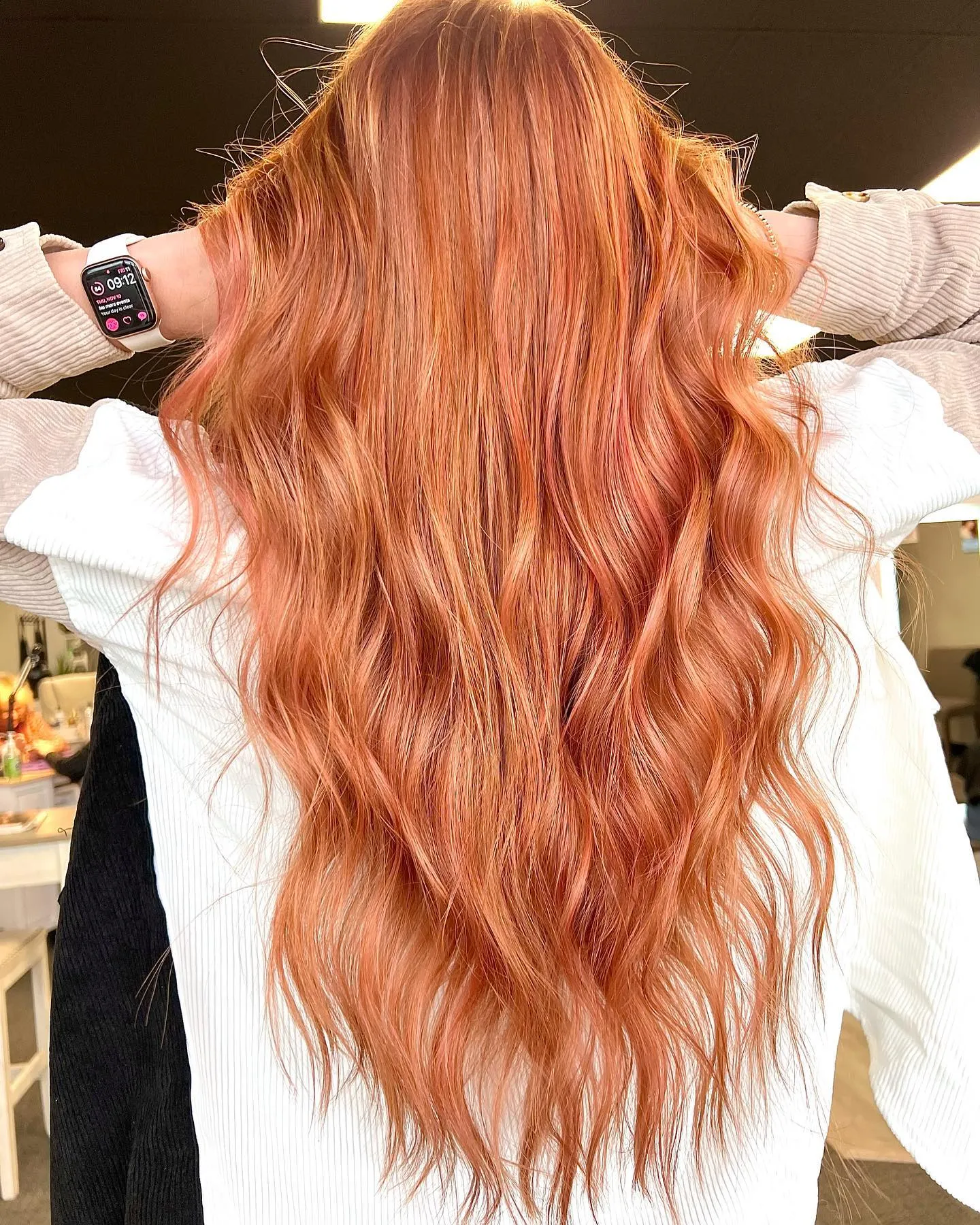 Deep red soft waves