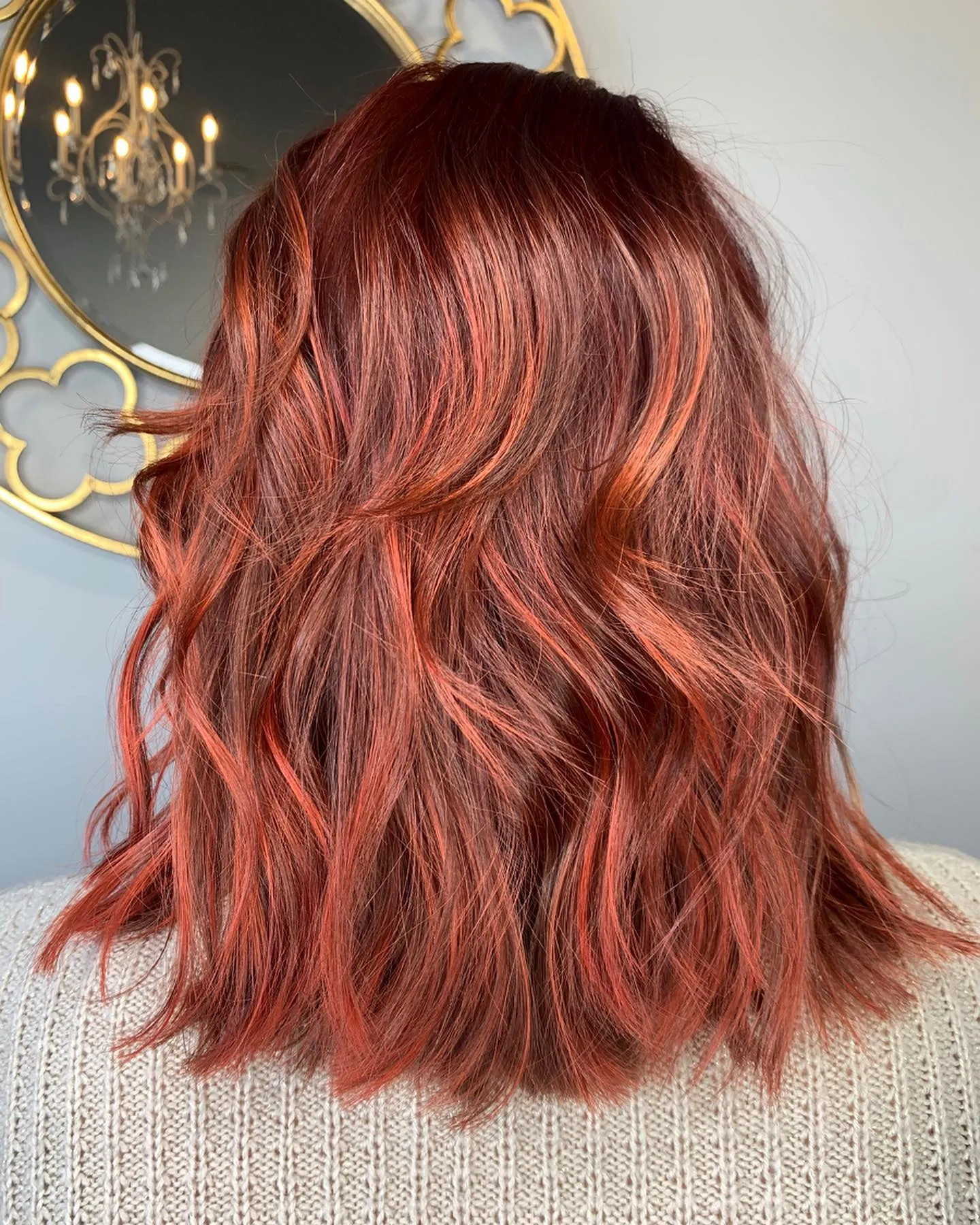 Copper-red soft bob