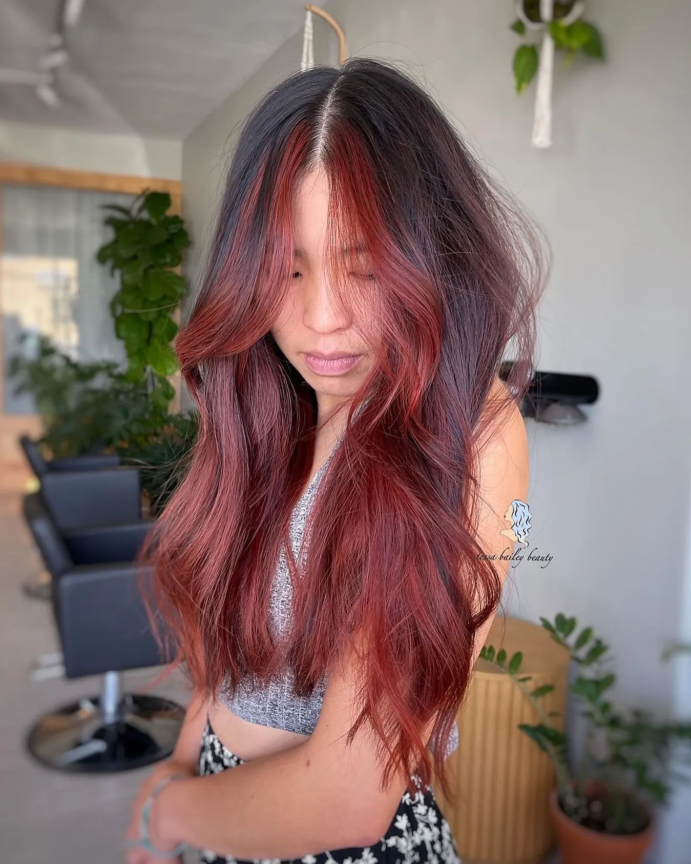 Rich red layered soft waves