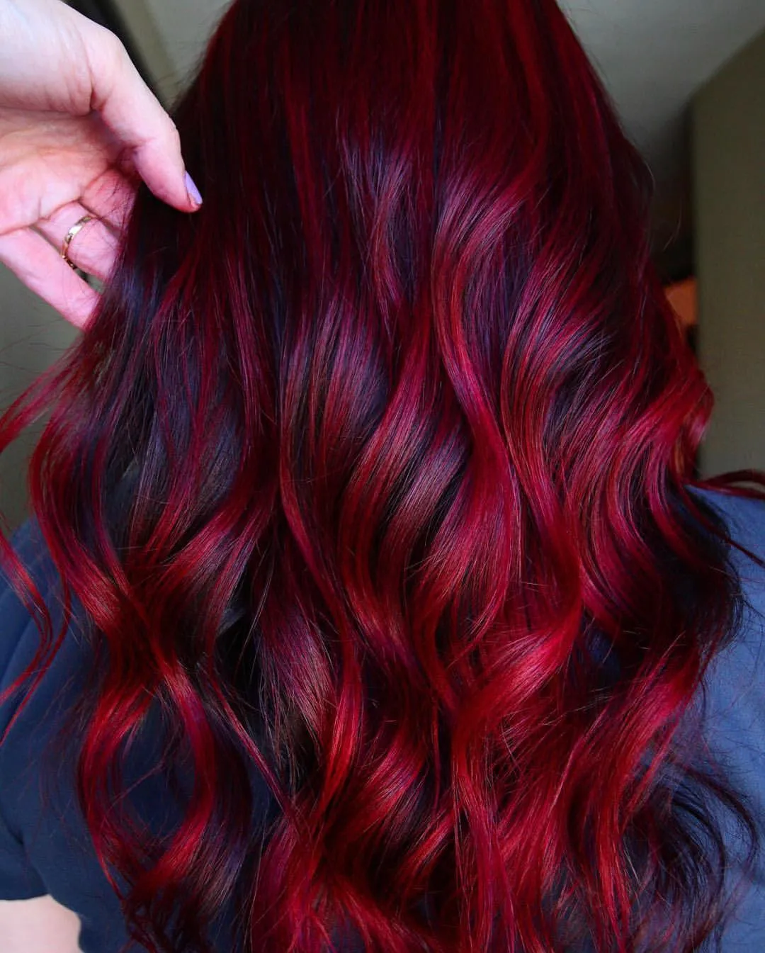 Copper-red with soft face framing