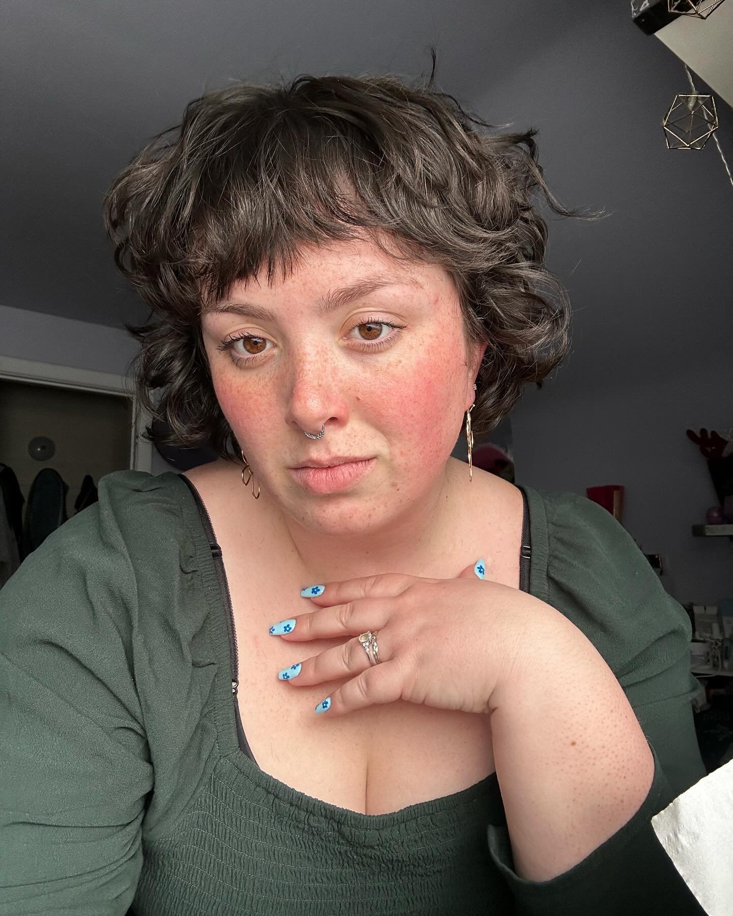 short curly crop with a soft full fringe