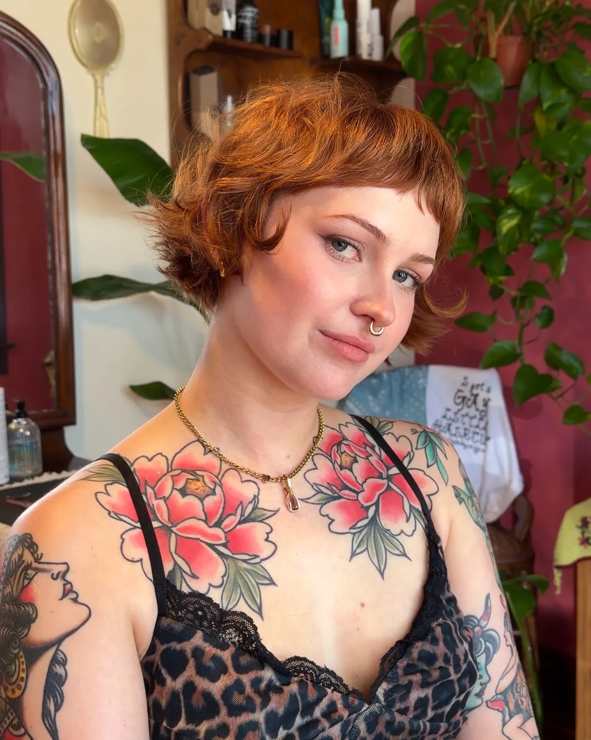 Short wavy bob with soft baby bangs