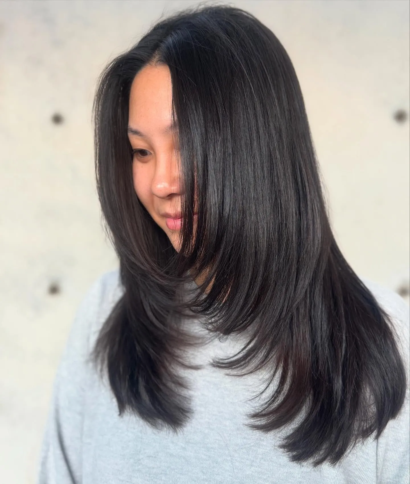 Long rounded dark layers with smooth curved ends