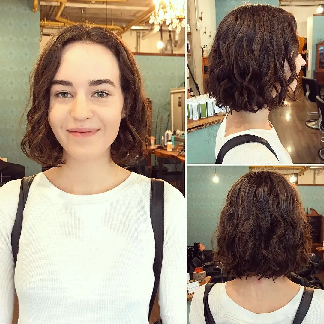 Soft wavy bob with rounded back and side fringe