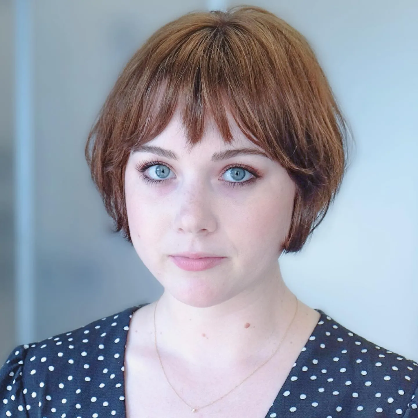 Classic mini bob with piecey fringe