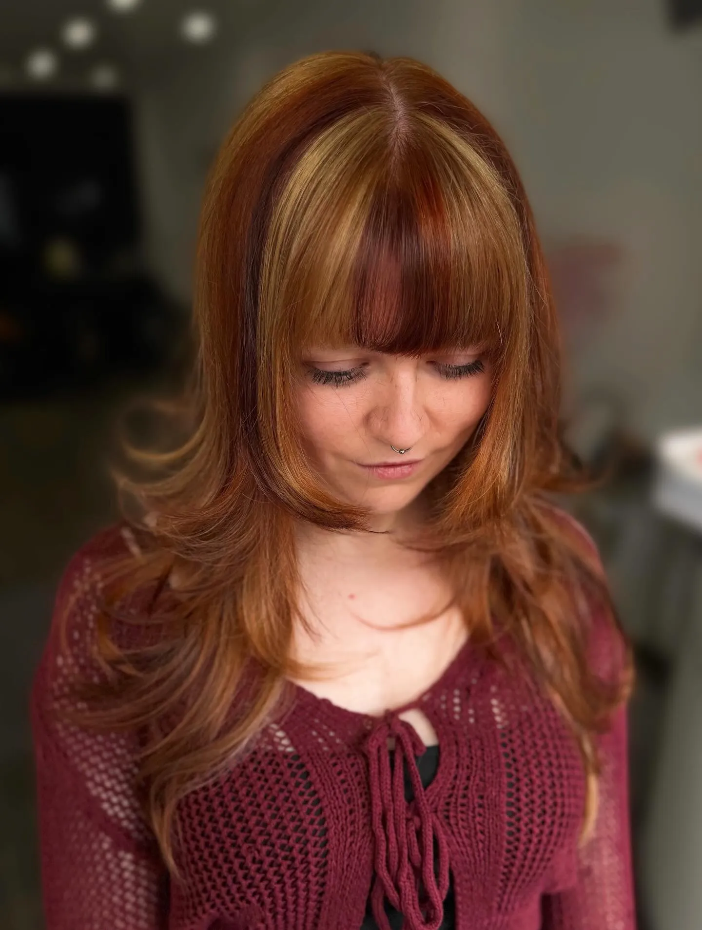 Long copper layers with full fringe and soft curved ends