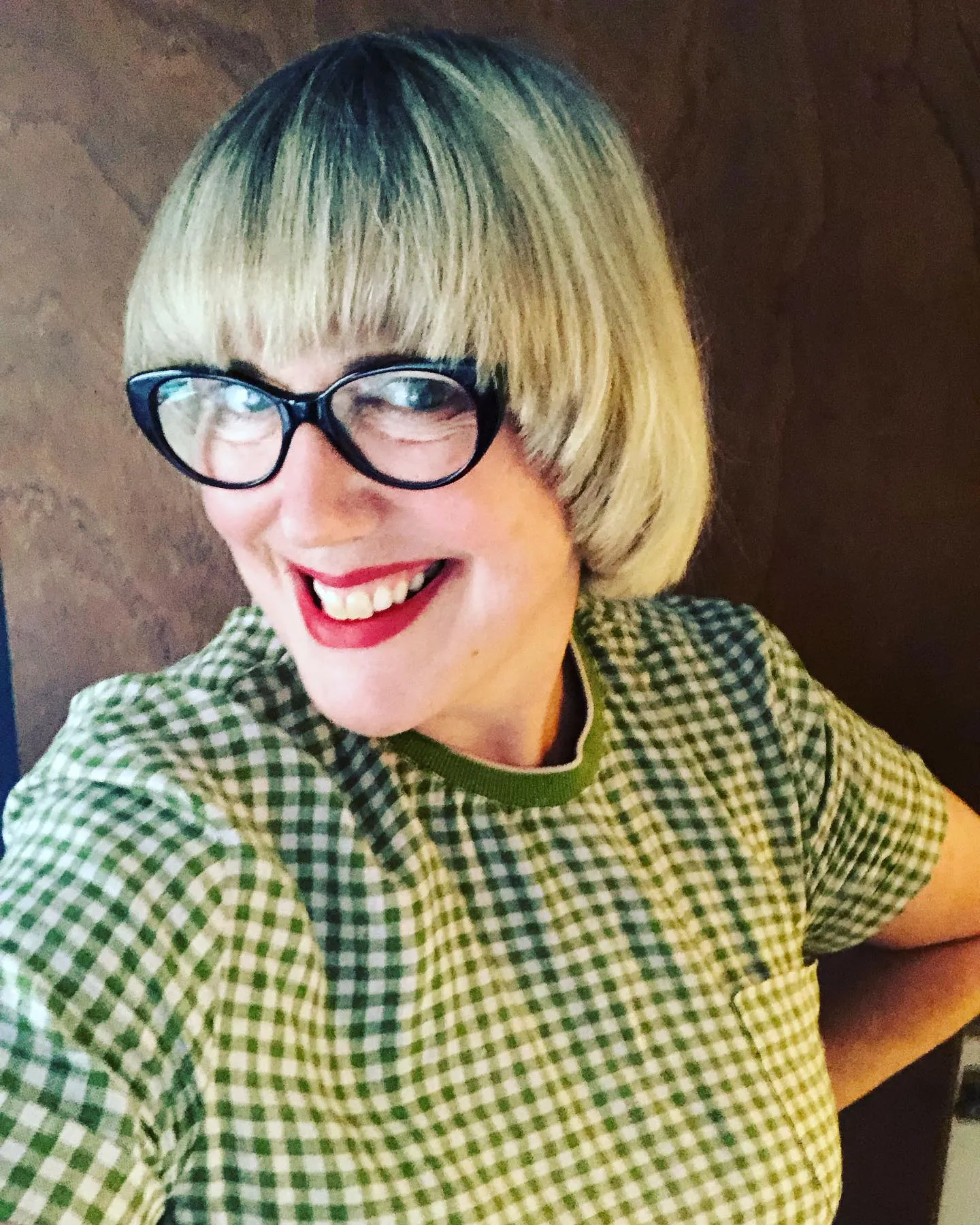 Two-tone pageboy bob with full fringe