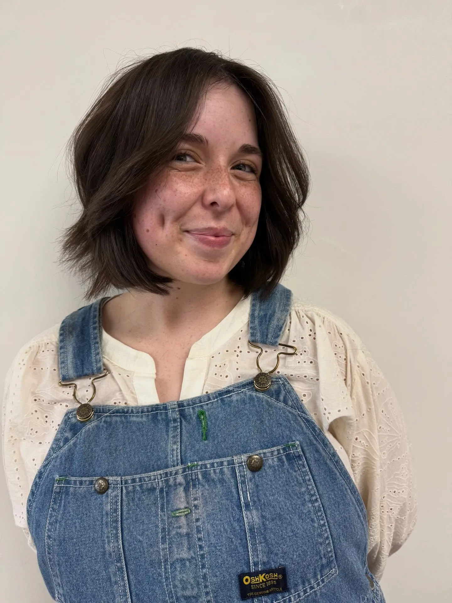 Flipped rounded bob with a centre part