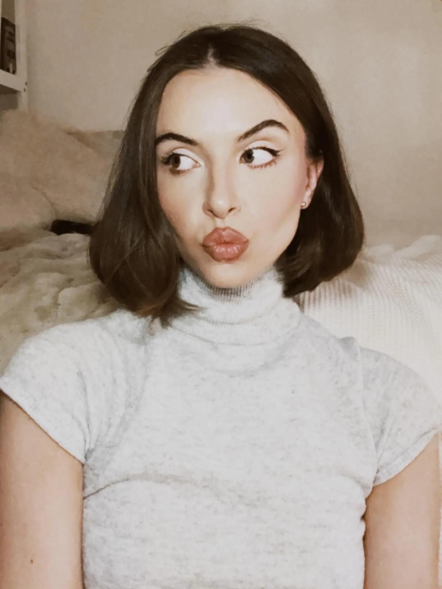 Rounded chin-length bob with softly curved ends