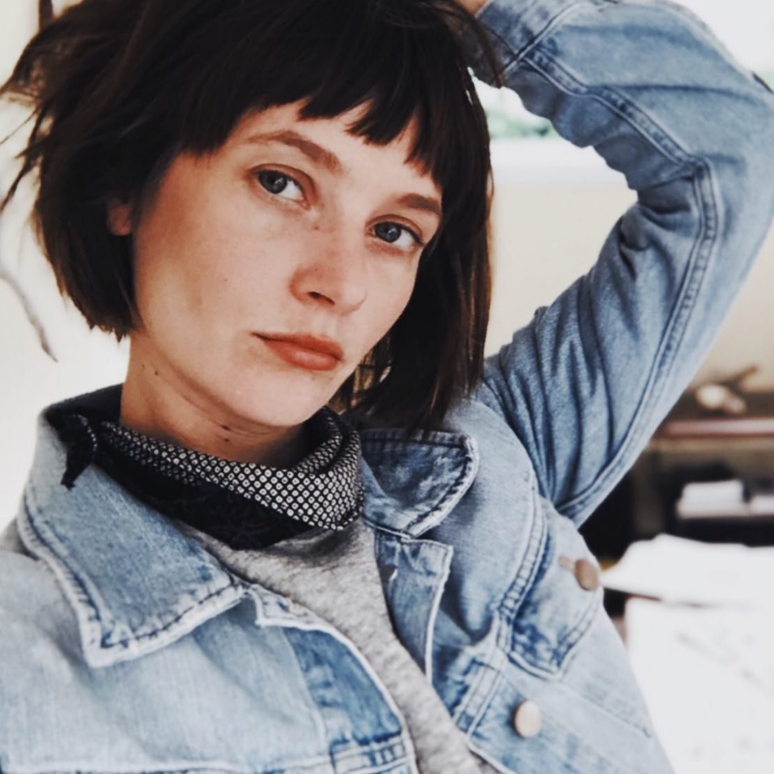 Short tousled bob with micro fringe and blunt textured ends