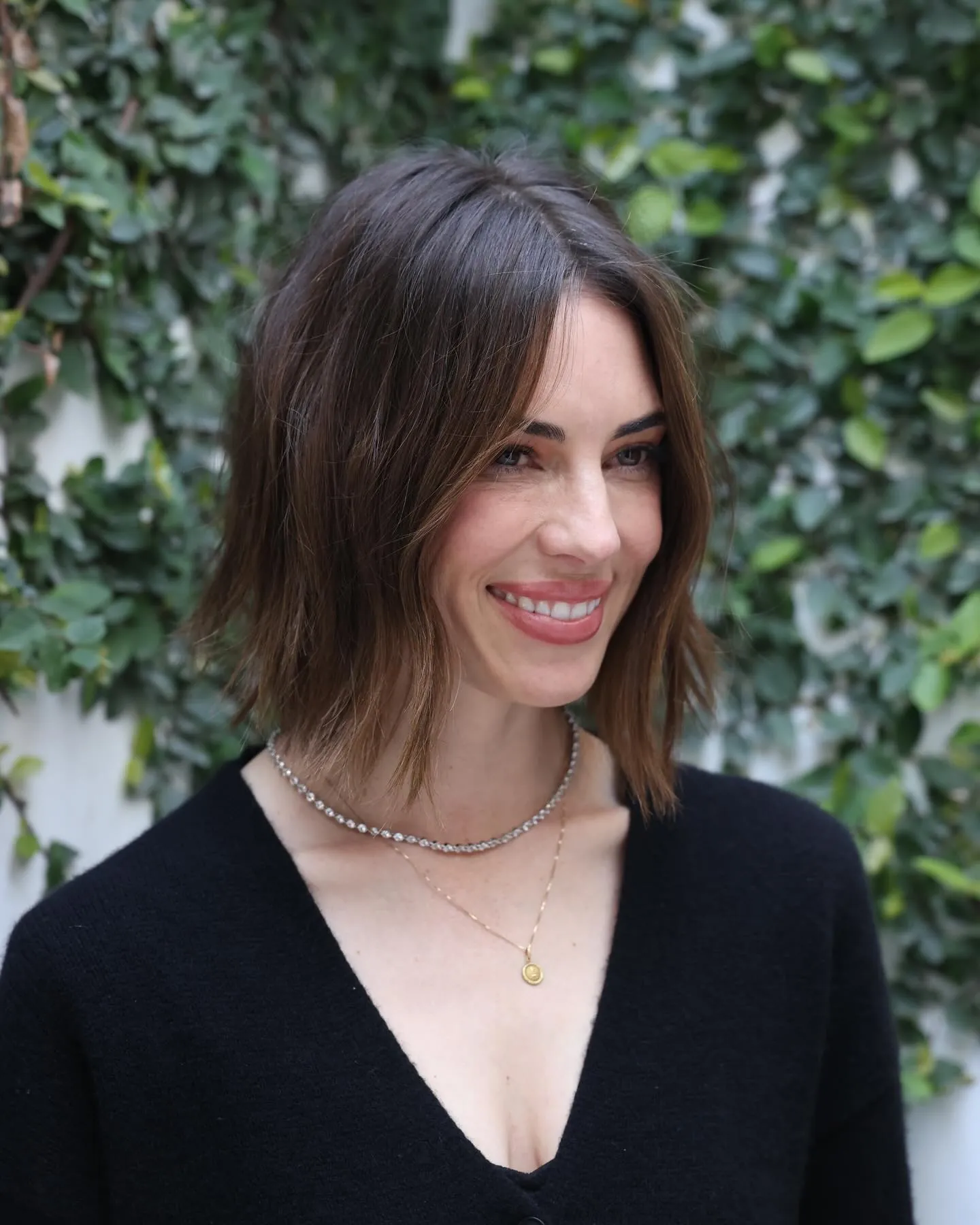 Center-parted soft A-line bob with relaxed ends