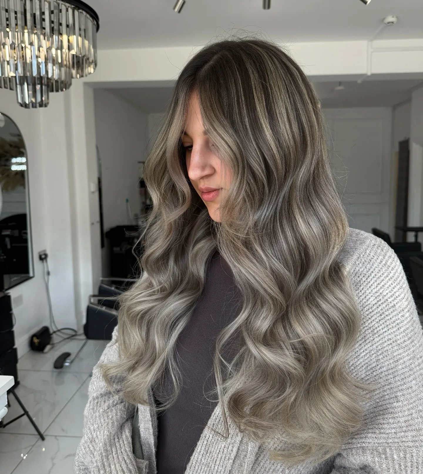 Silver Ash Blonde Waves