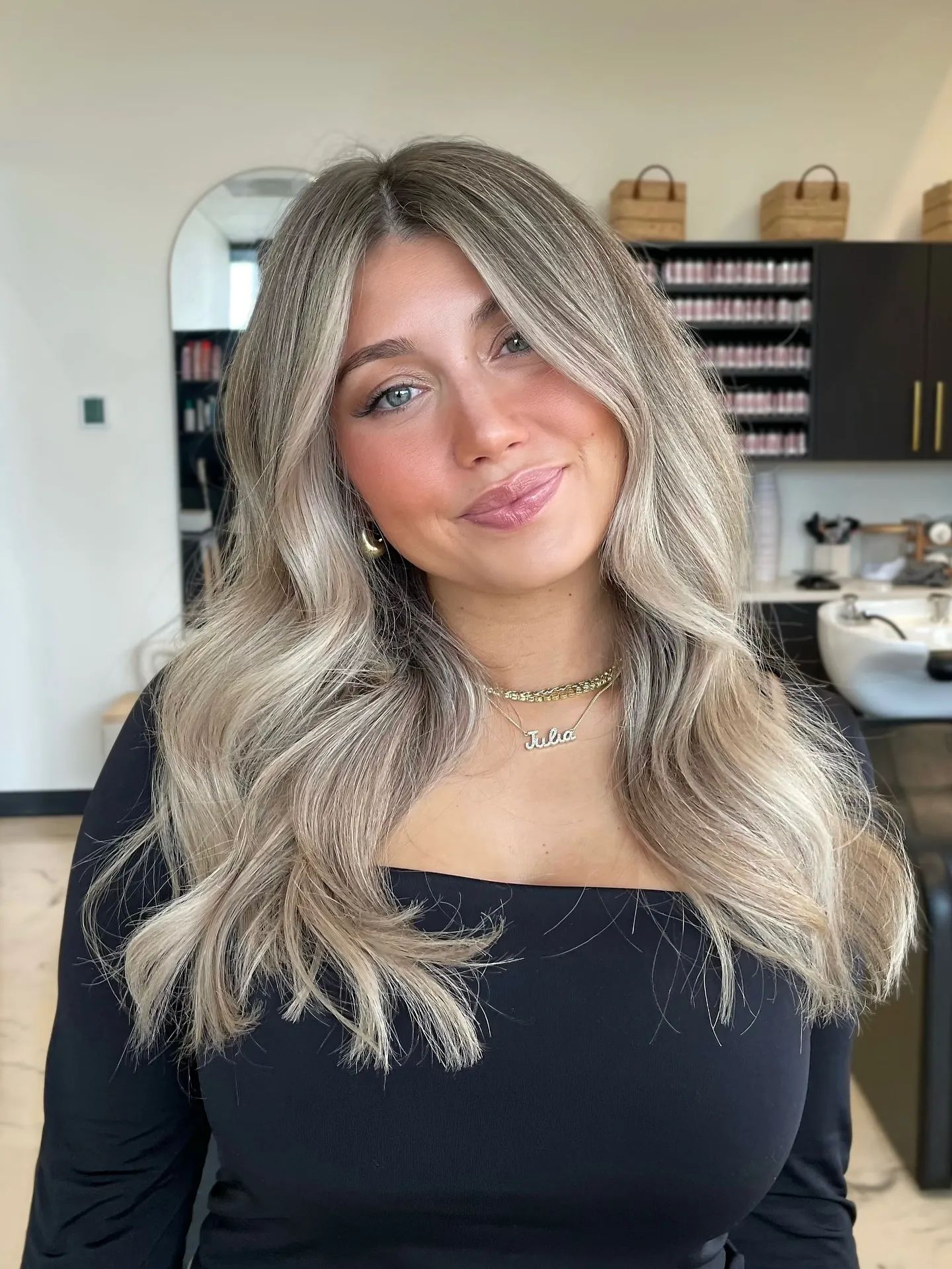 Long Ash Blonde Waves