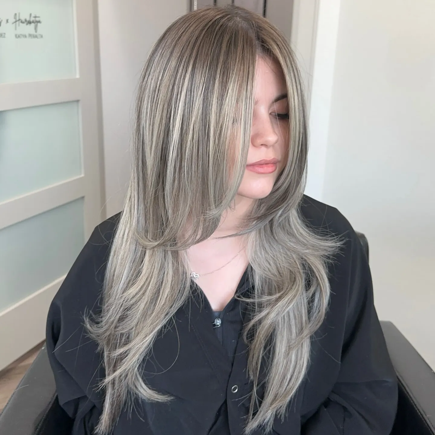 Rooted Ash Blonde Layers