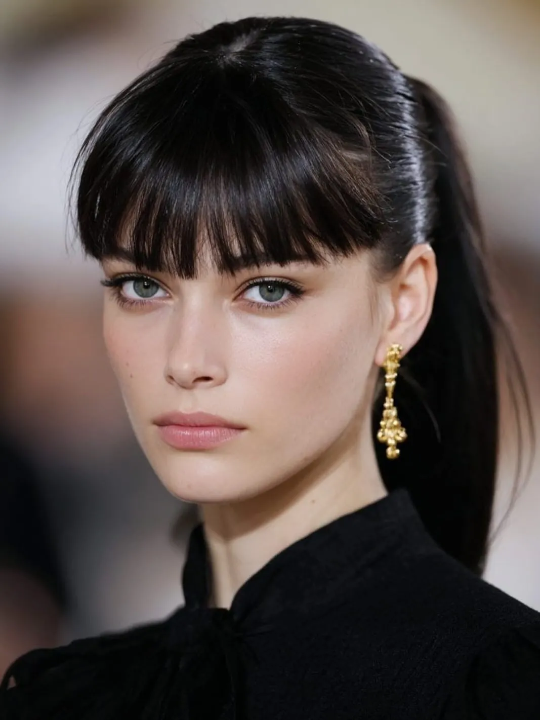 Blunt Glossy Bangs