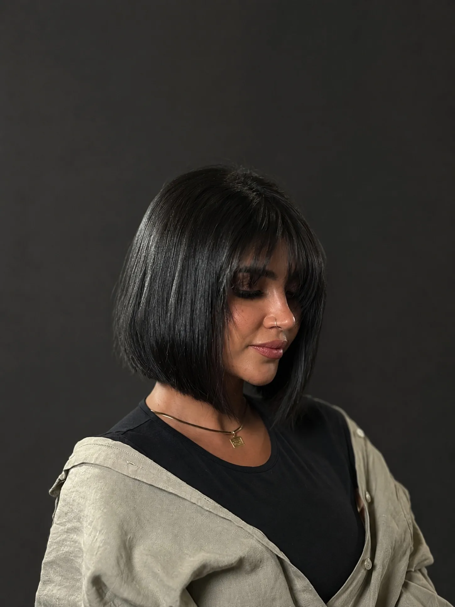 Blunt Bob With Fringe