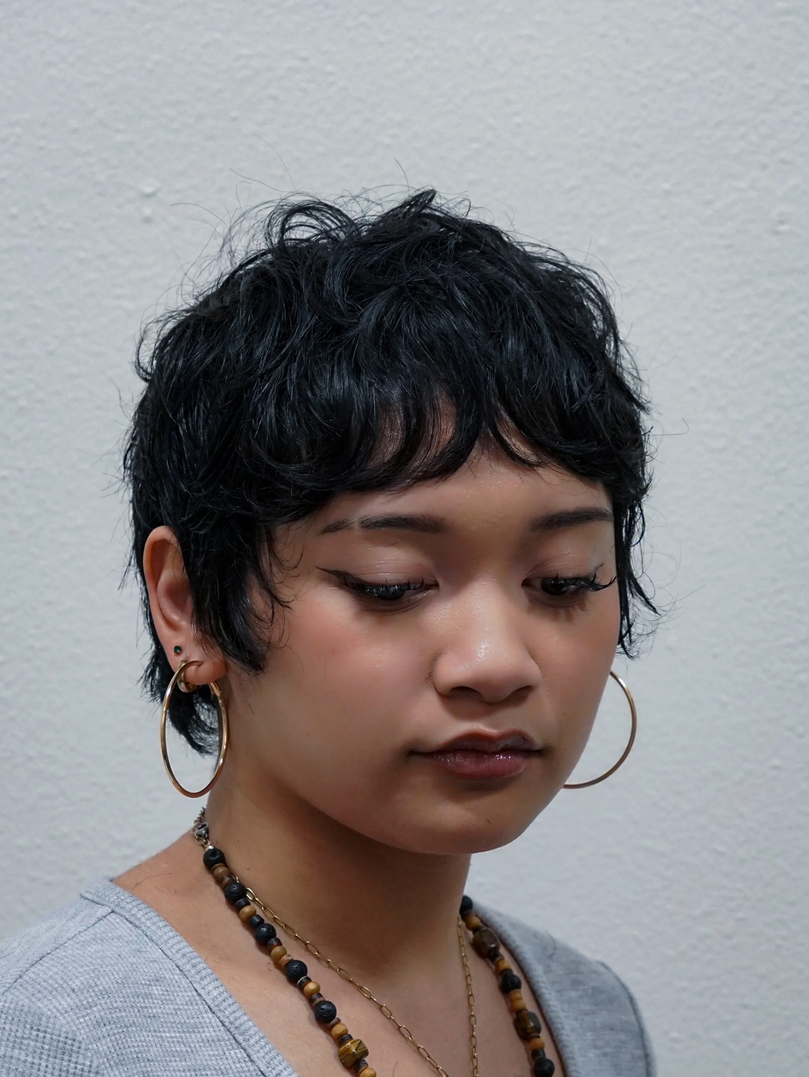 wavy micro fringe haircut