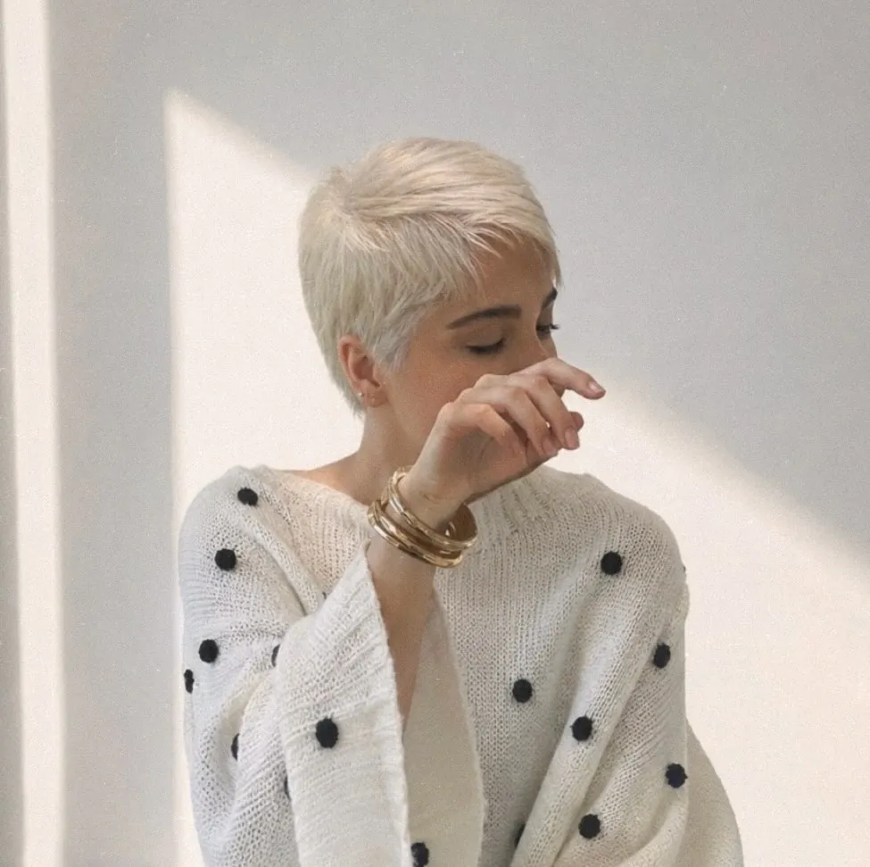 Classic Short Pixie in blonde hair