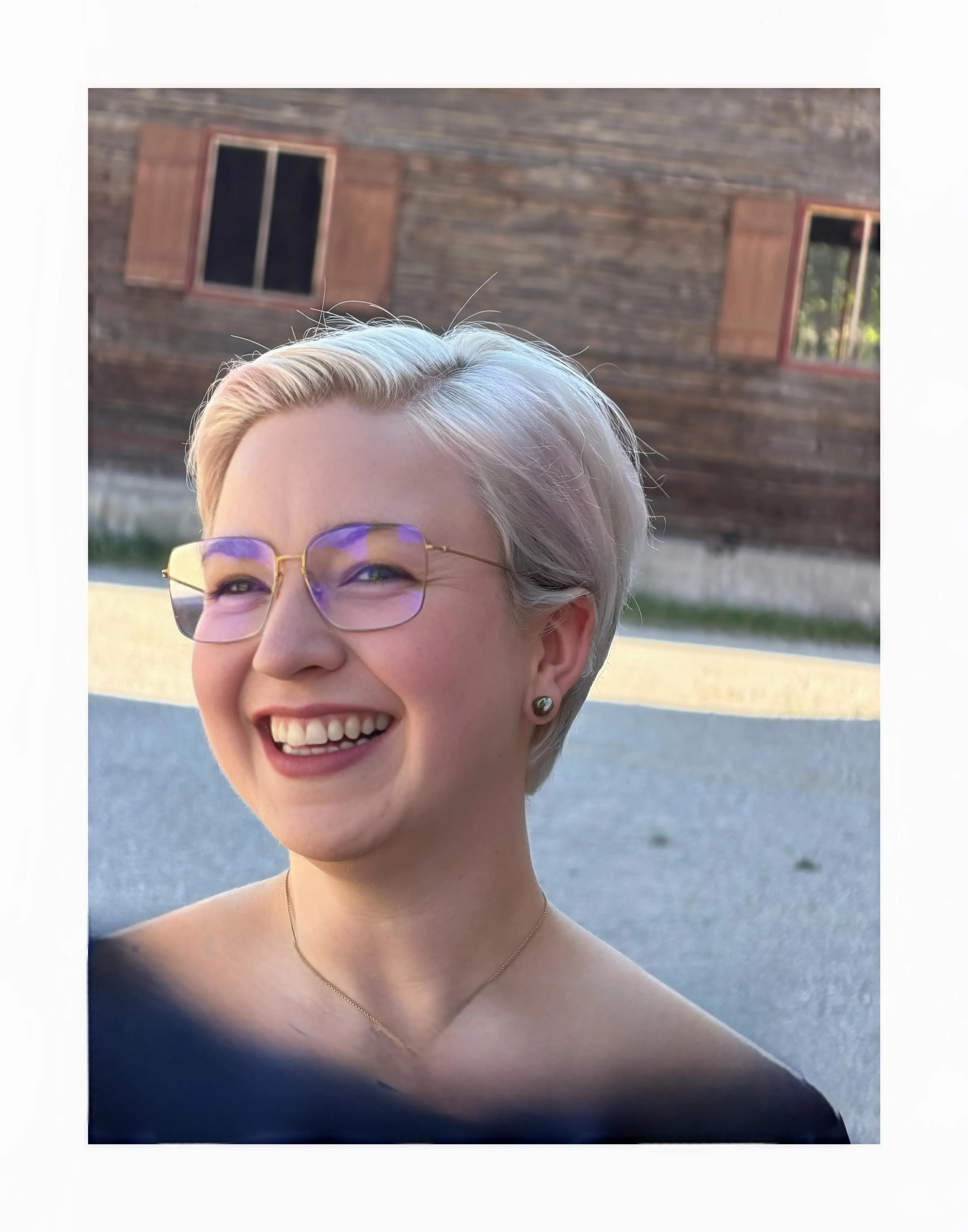 Silver Side Pixie in blonde hair
