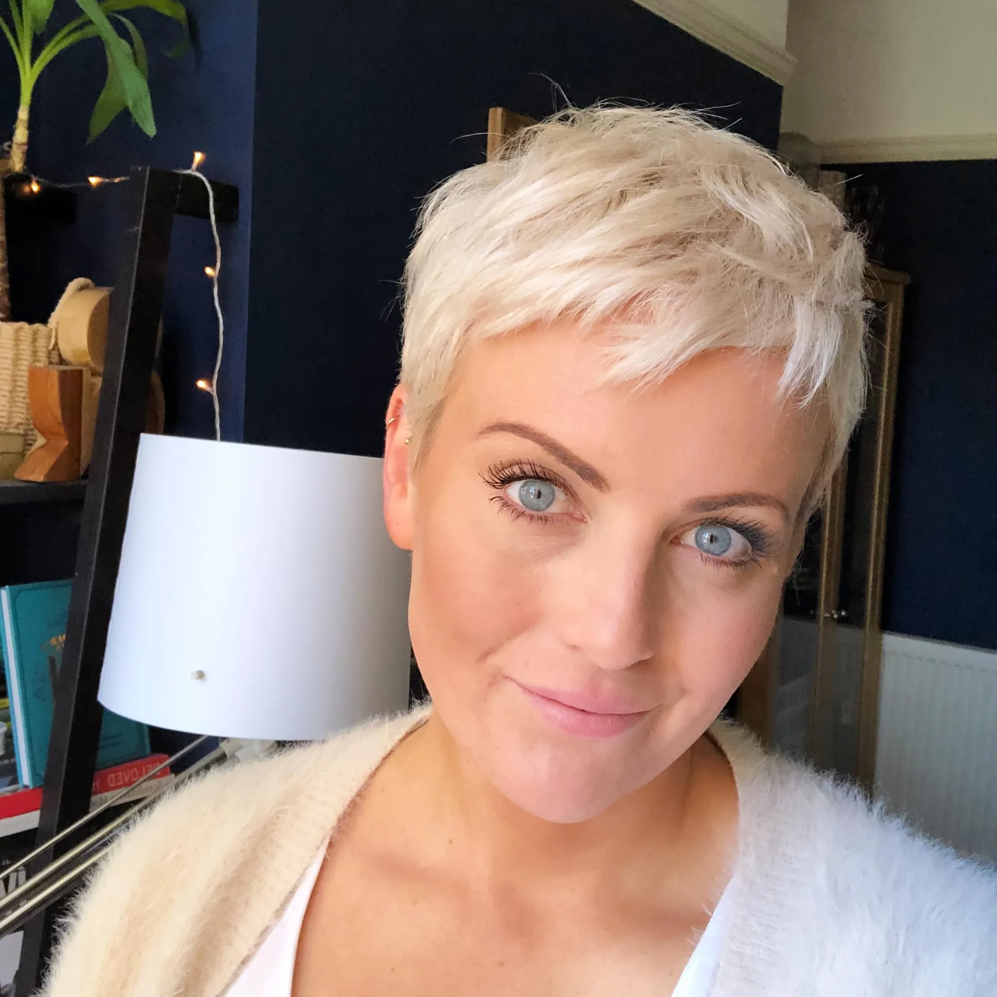 Piecey Blonde Pixie in blonde hair
