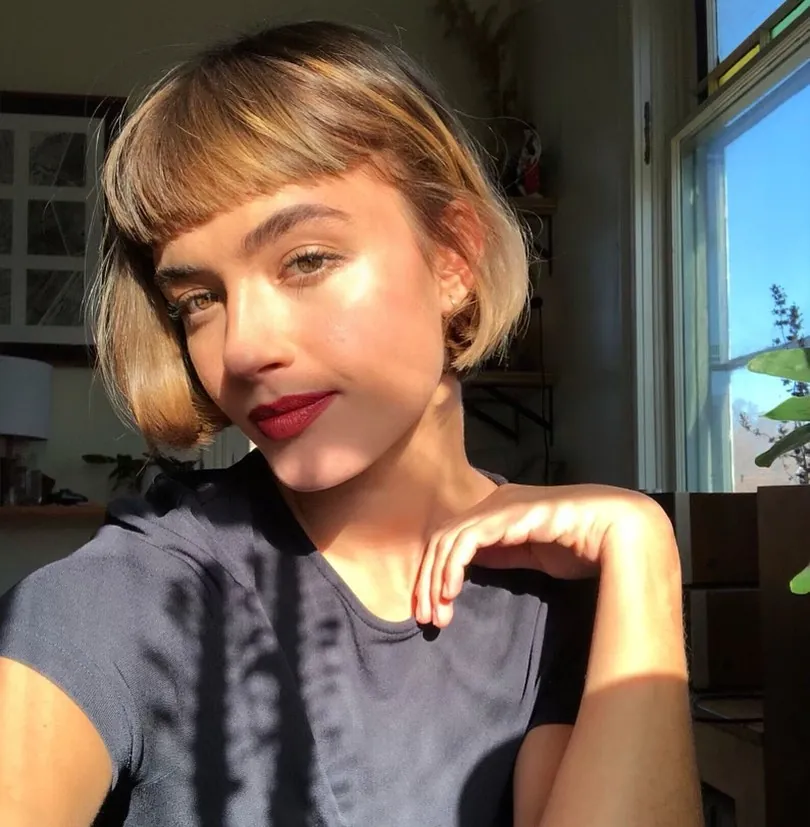 rounded fringe bob haircut