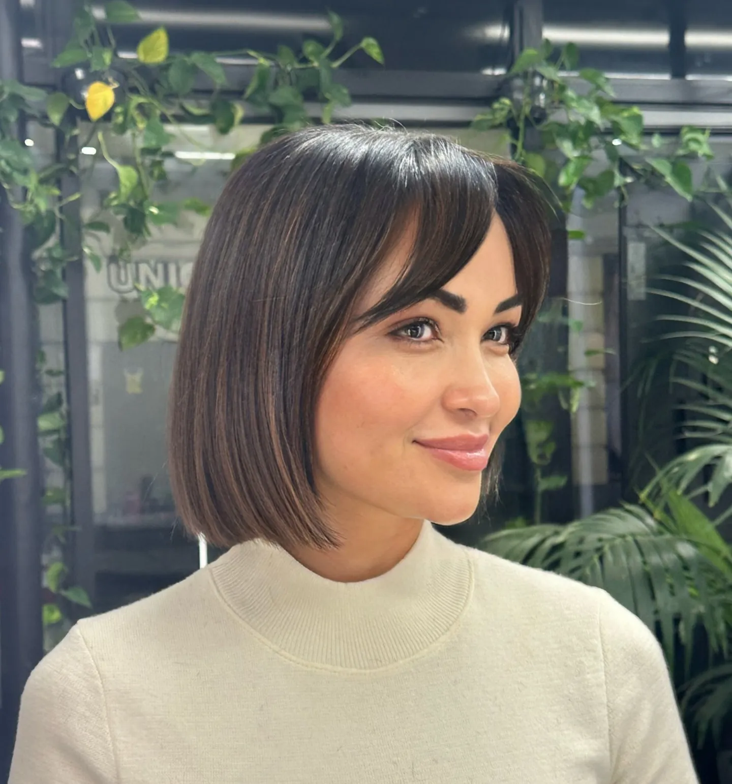 chin-length box bob haircut