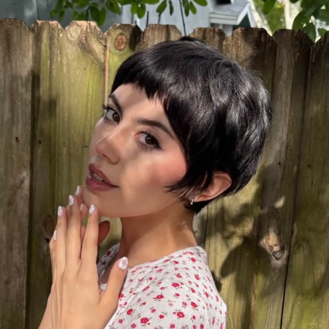 sleek rounded pixie haircut