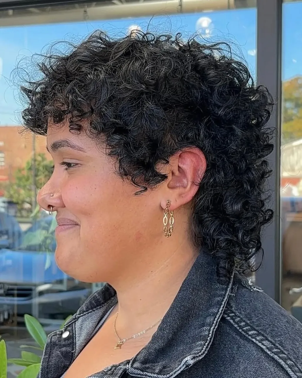 Curly Mullet hairstyle