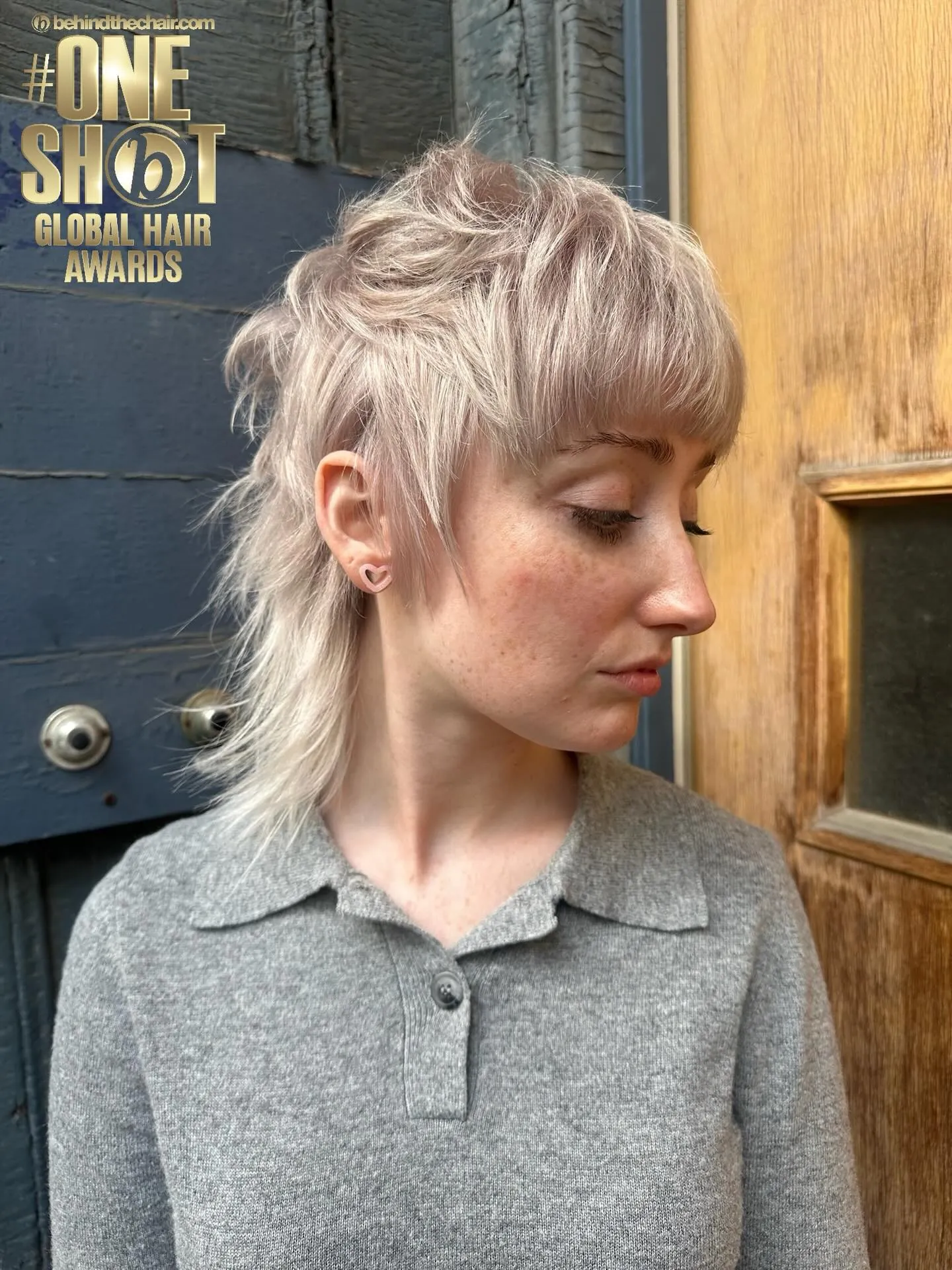 Silver mullet with shaved side panel