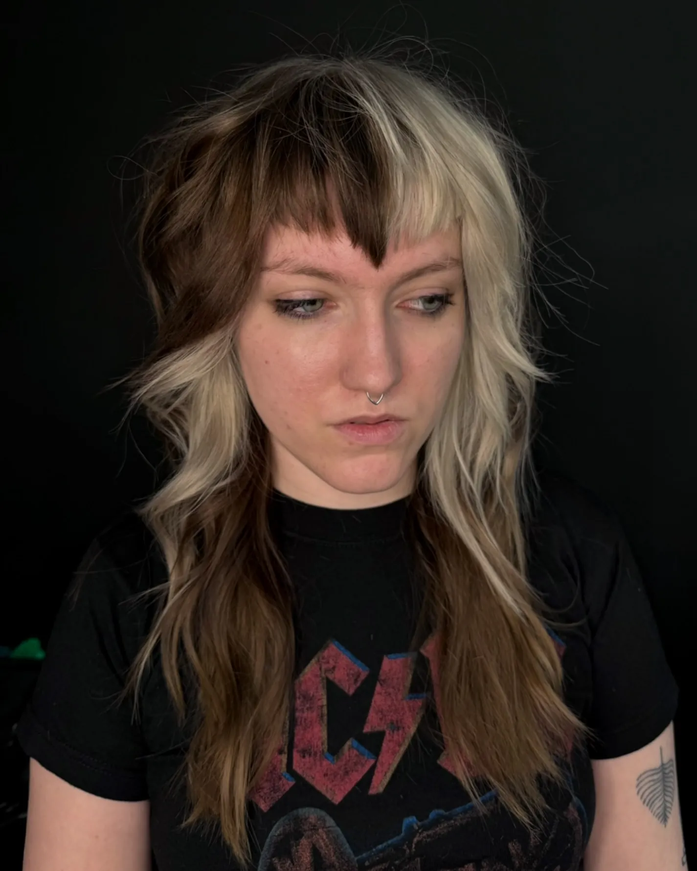 Long shag with light face framing and dark lengths