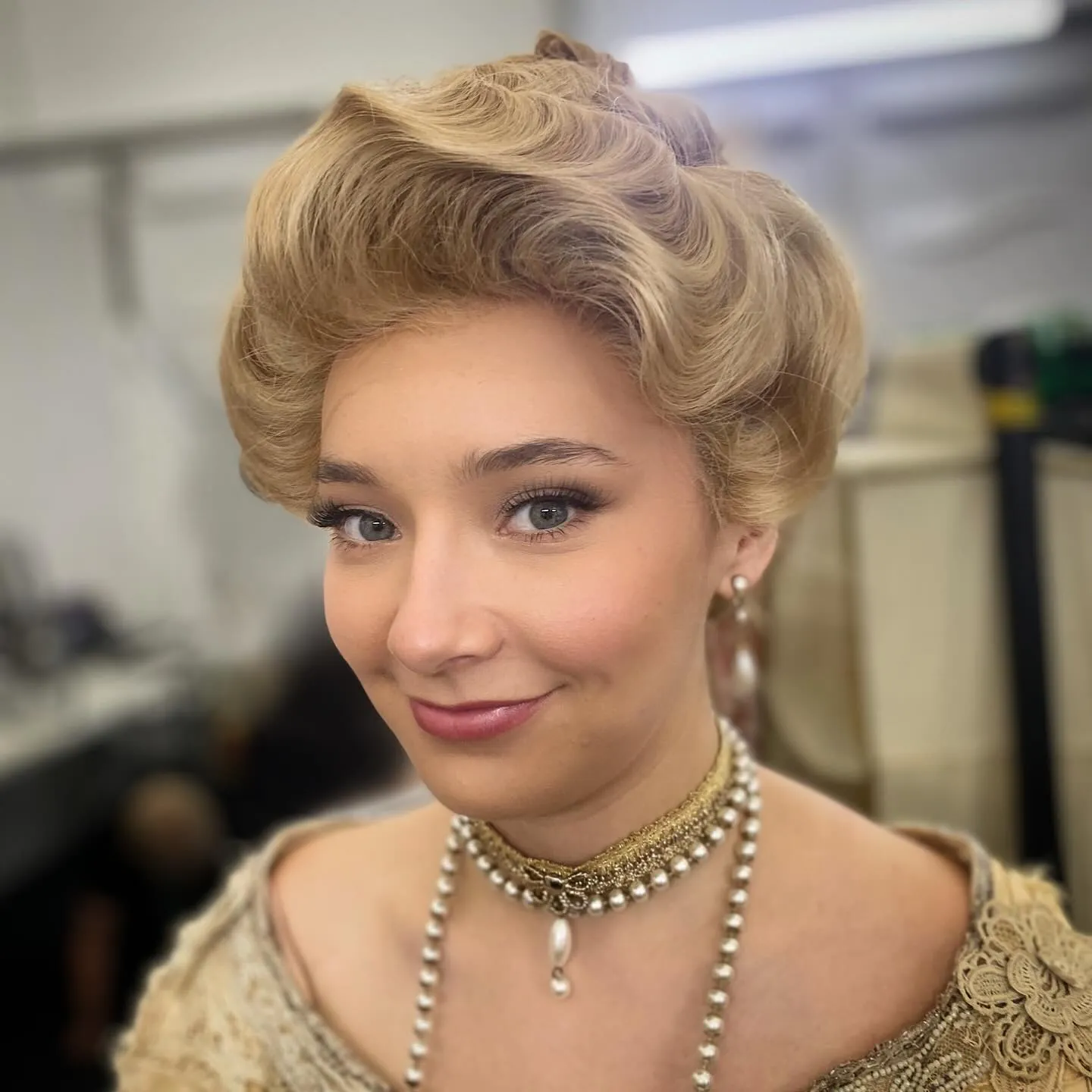 rolled crown updo Edwardian-inspired hairstyle