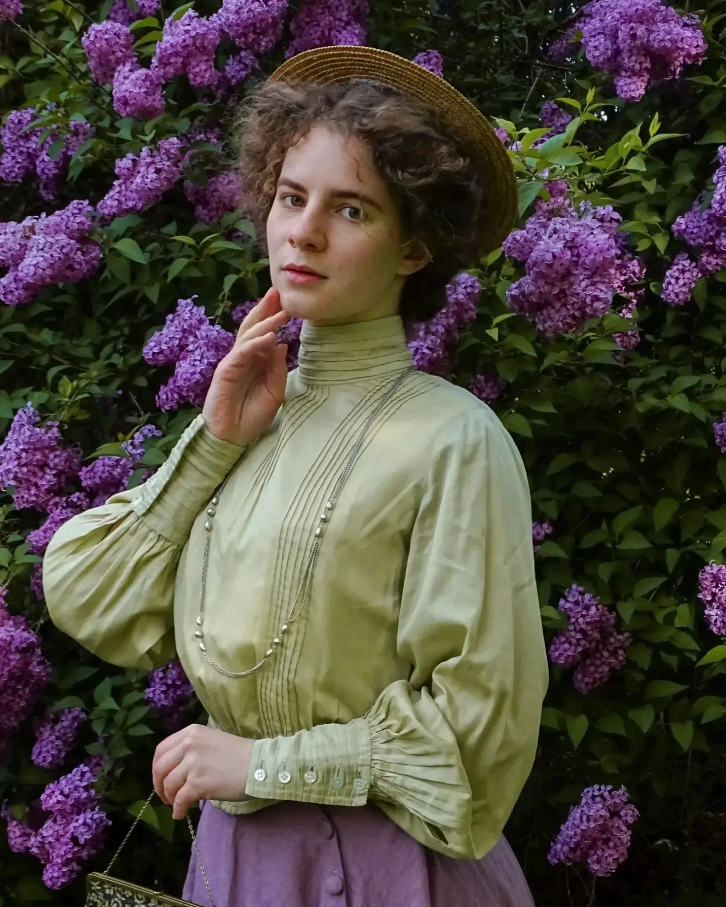 low rolled updo Edwardian-inspired hairstyle
