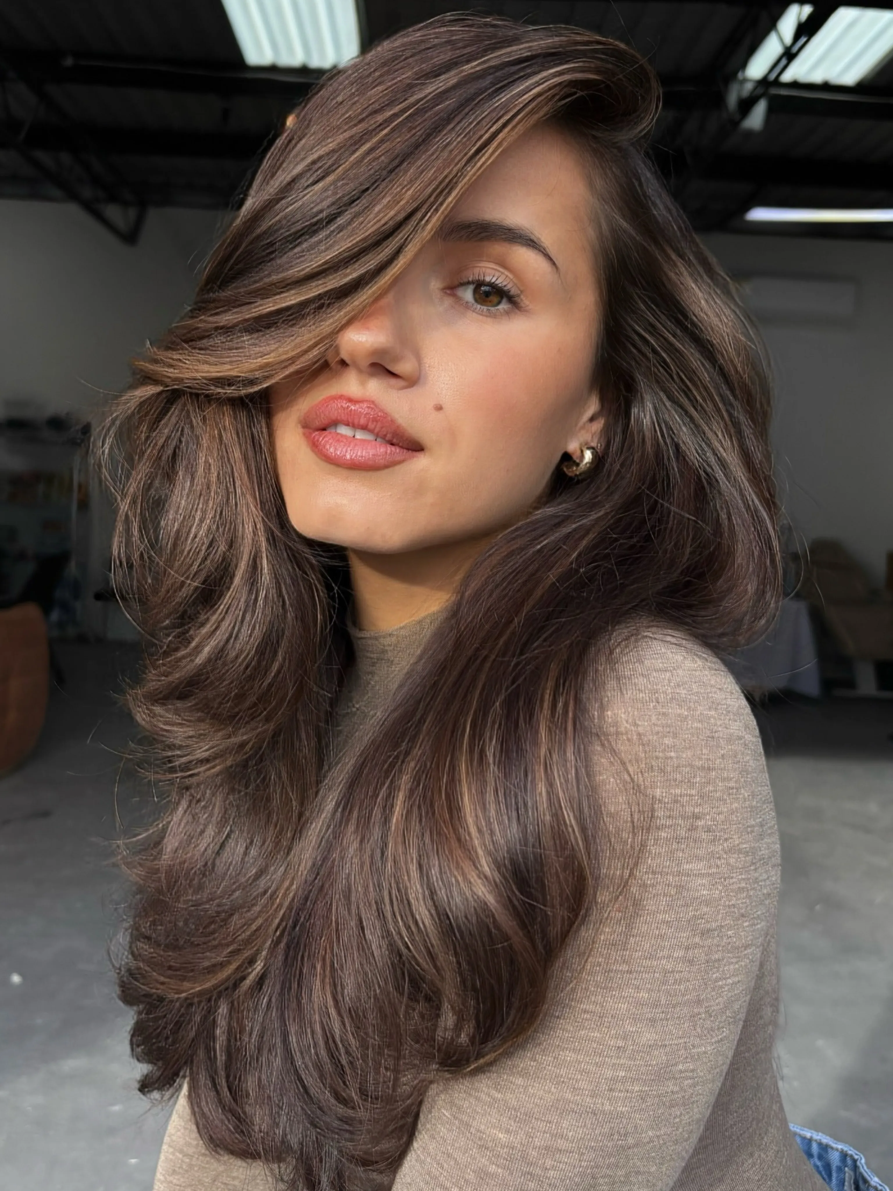 long brown feathered layers