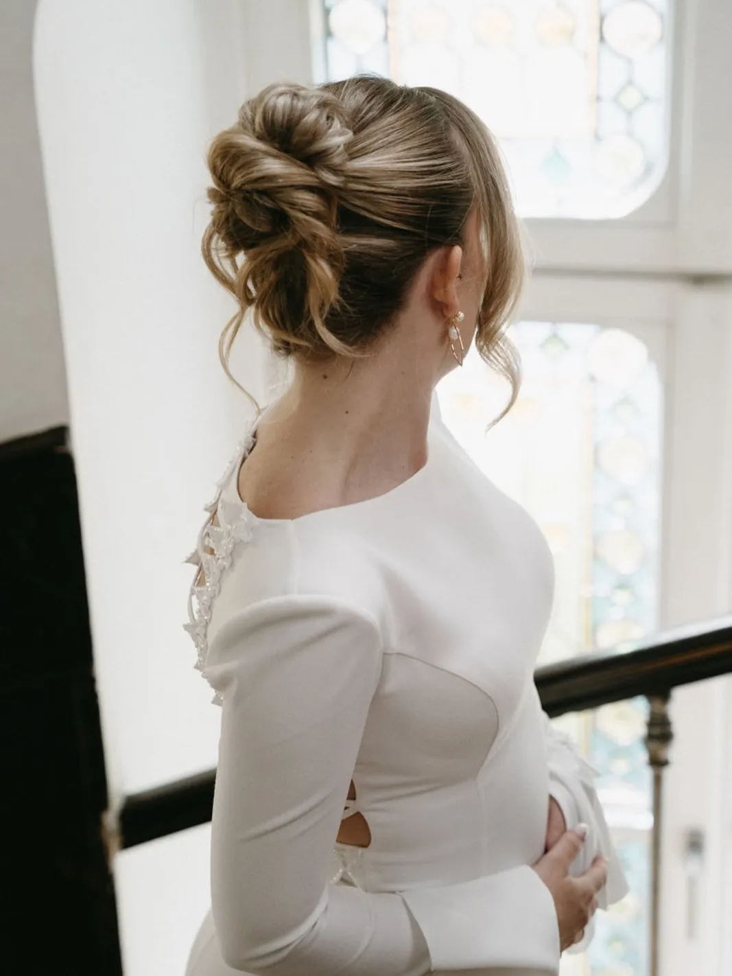 French twist updo with braided detailing