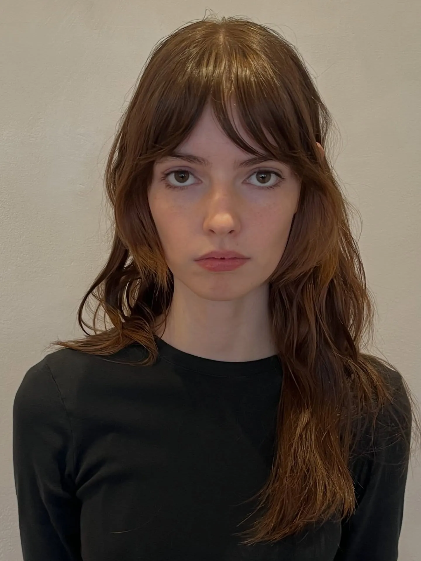 Piecey Copper Fringe with light French-inspired fringe