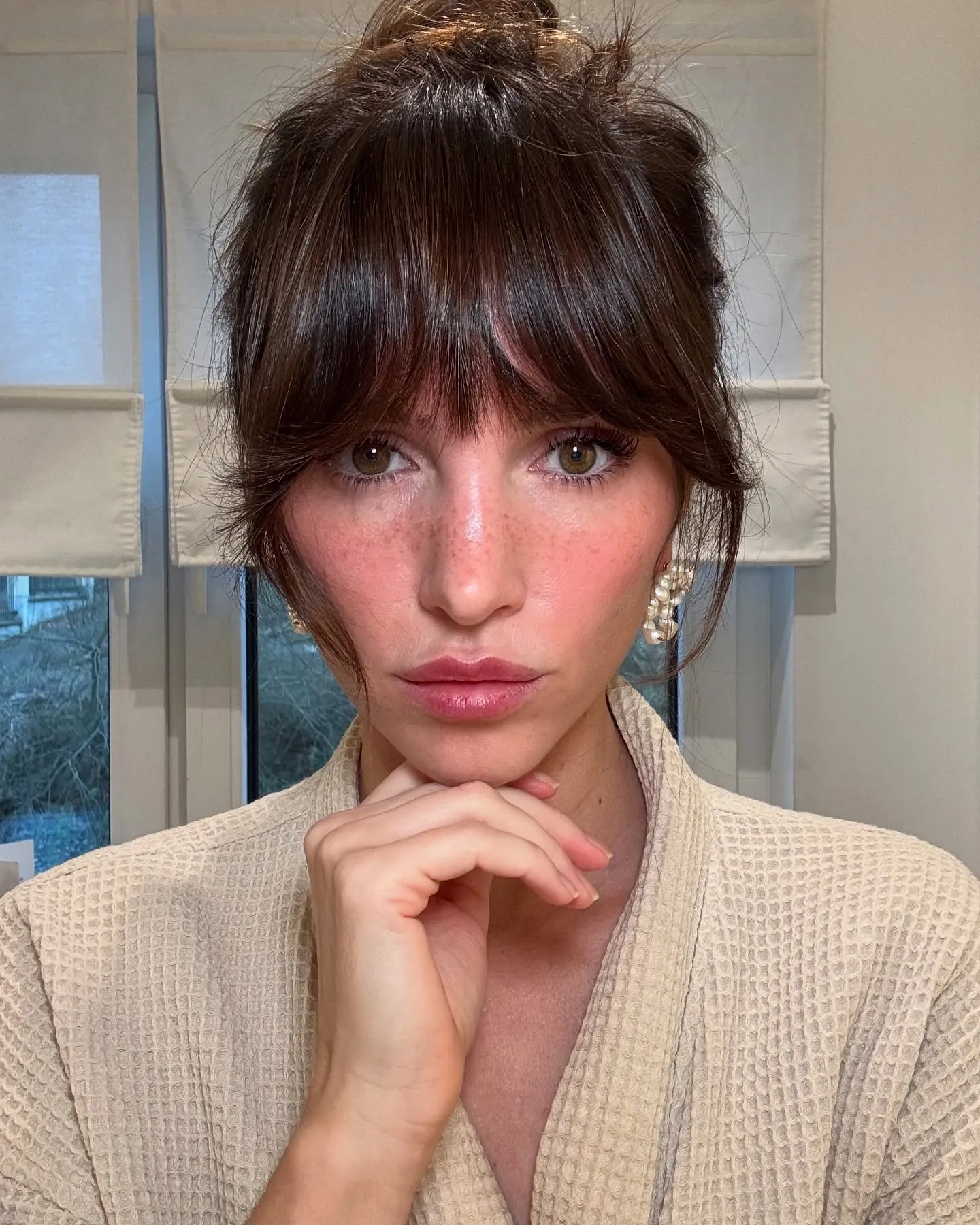 Wispy Updo Fringe with light French-inspired fringe