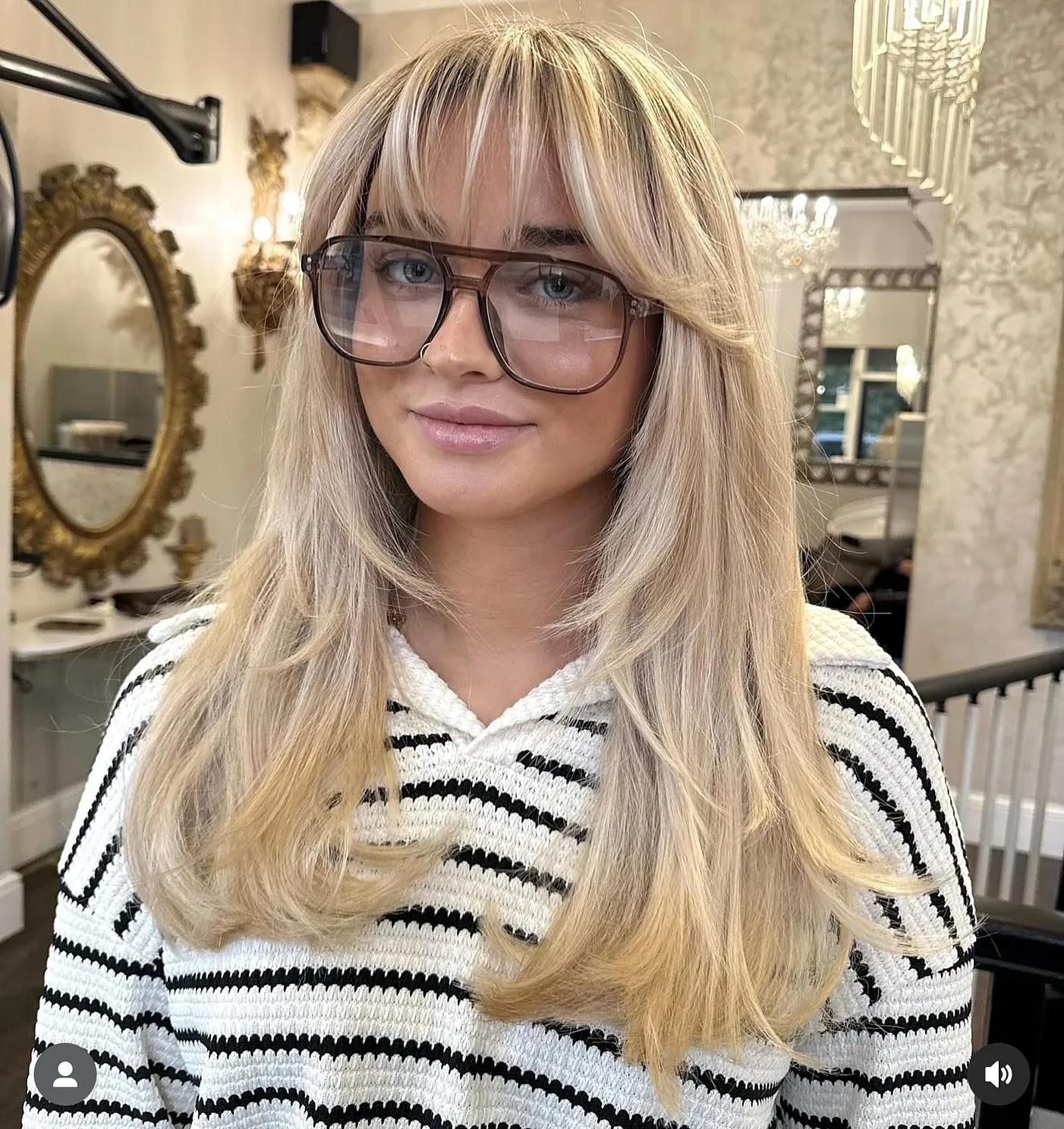 Long Blonde Wisps with light French-inspired fringe