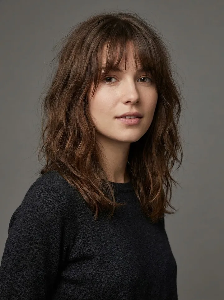 Shaggy Wispy Bangs with light French-inspired fringe
