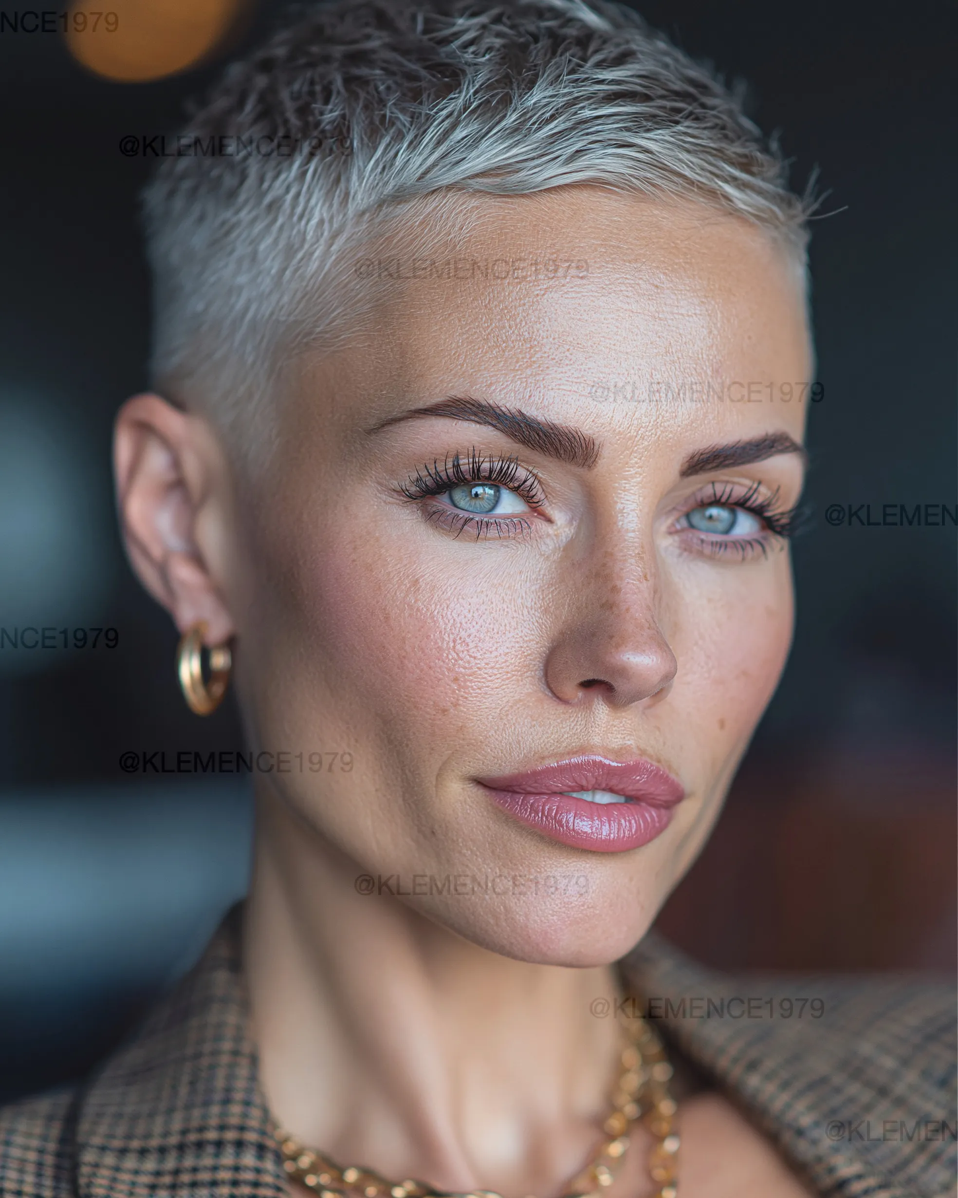 Icy Gray Crop in gray and silver hair
