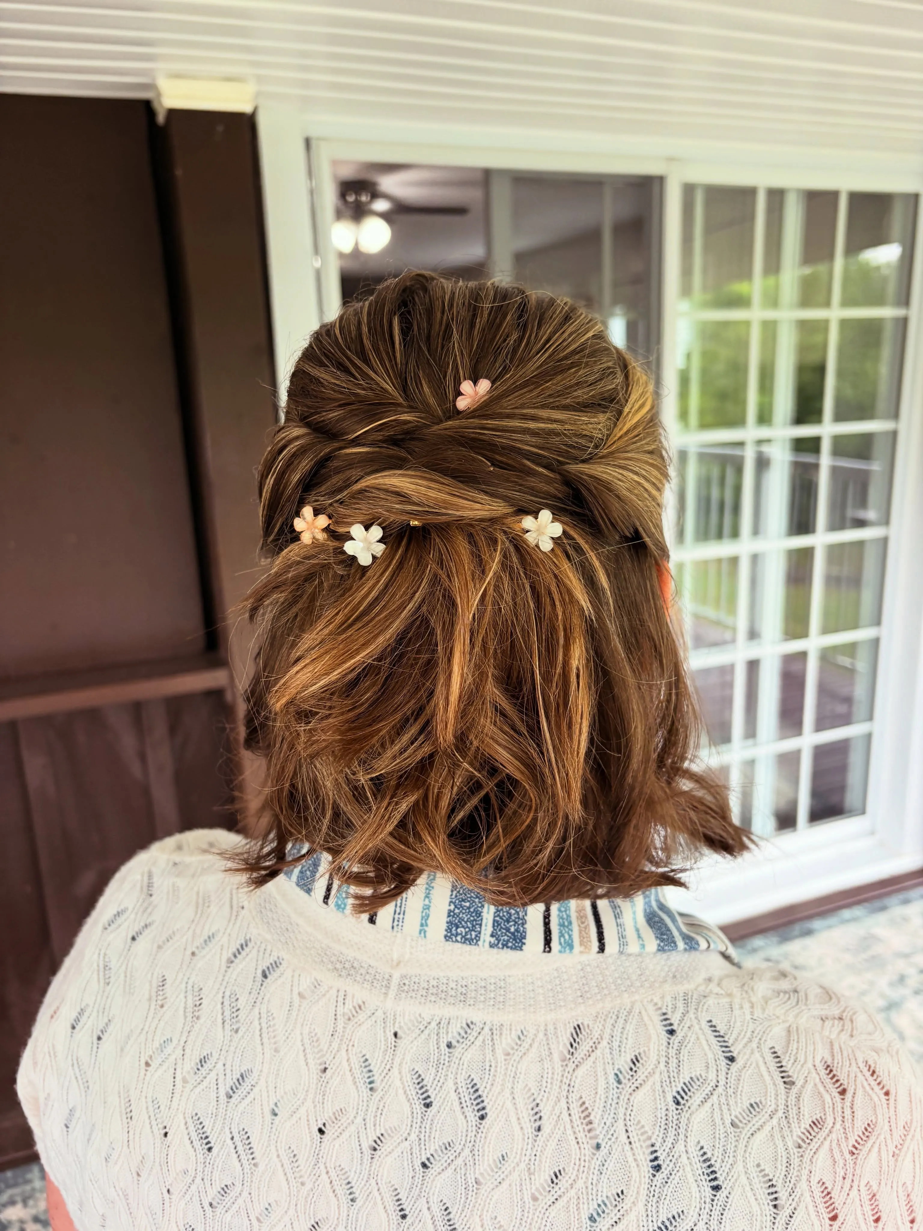 Floral Textured Half-Up