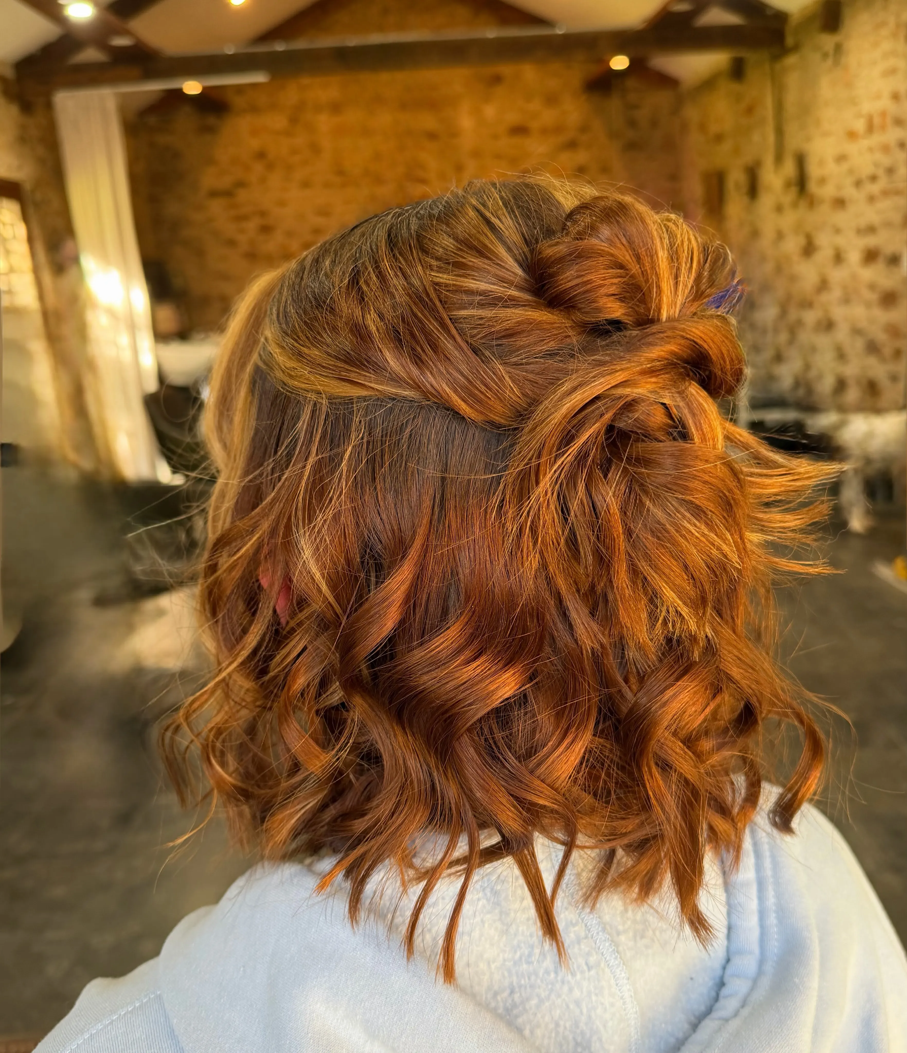 Curly Half-Up Knot