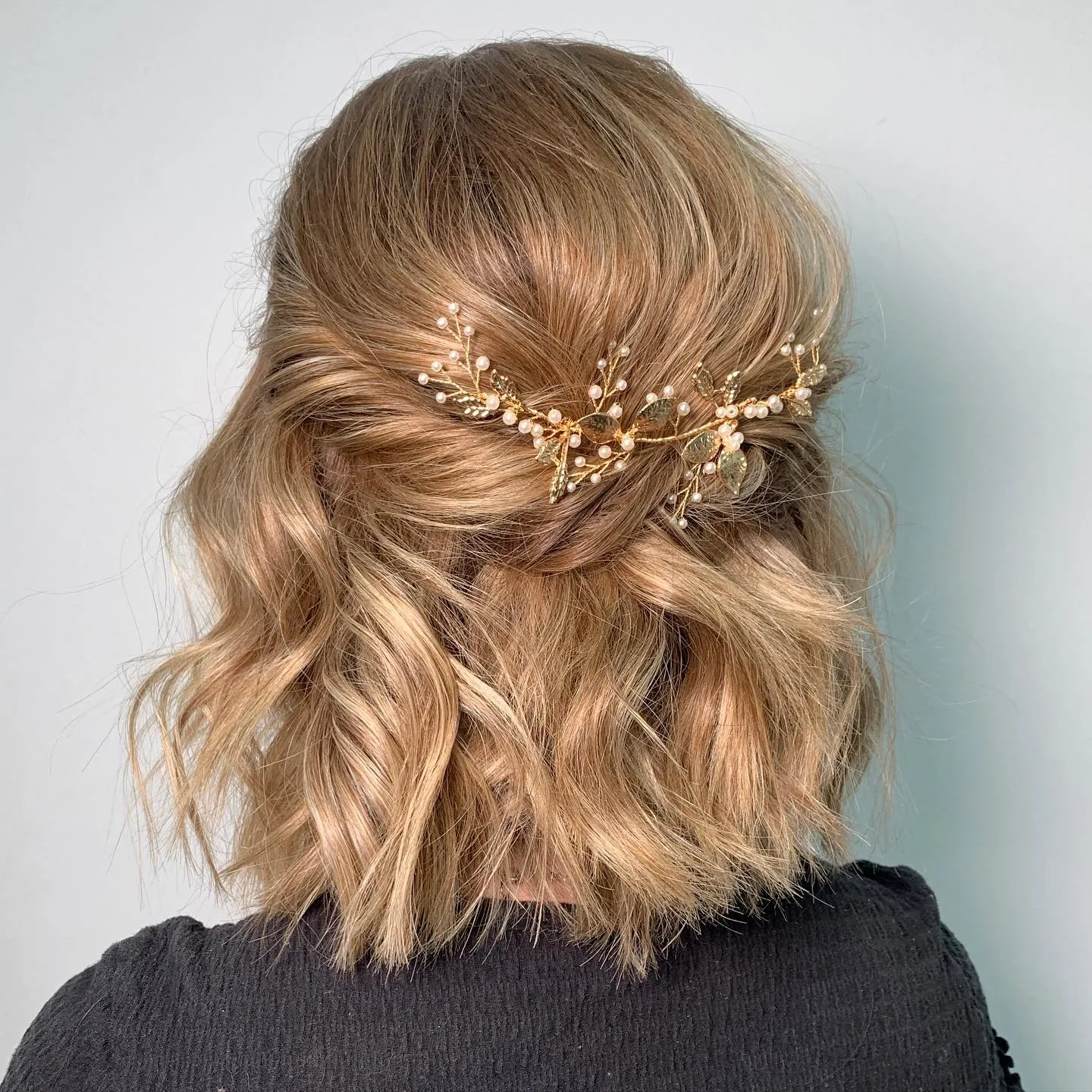 Golden Floral Half-Up