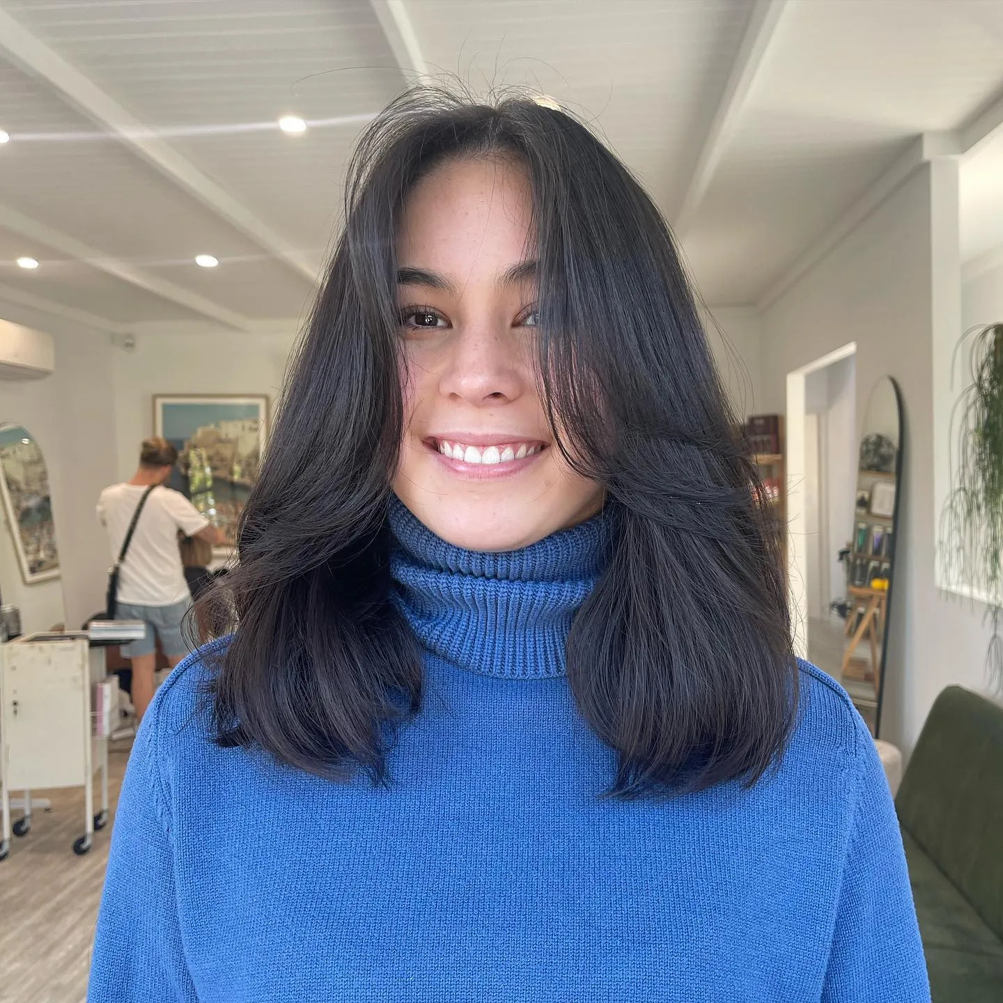 blunt lob layers haircut