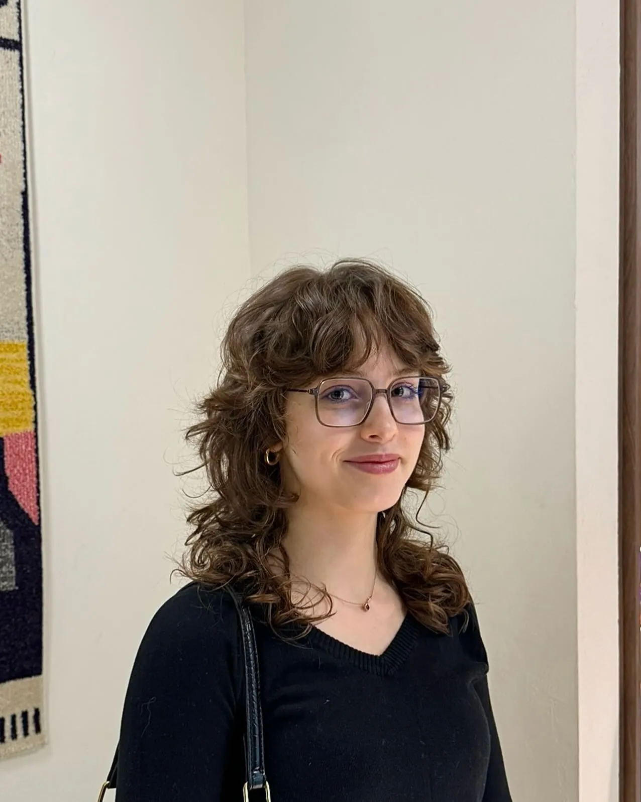 Wispy fringe shag with flipped curly layers