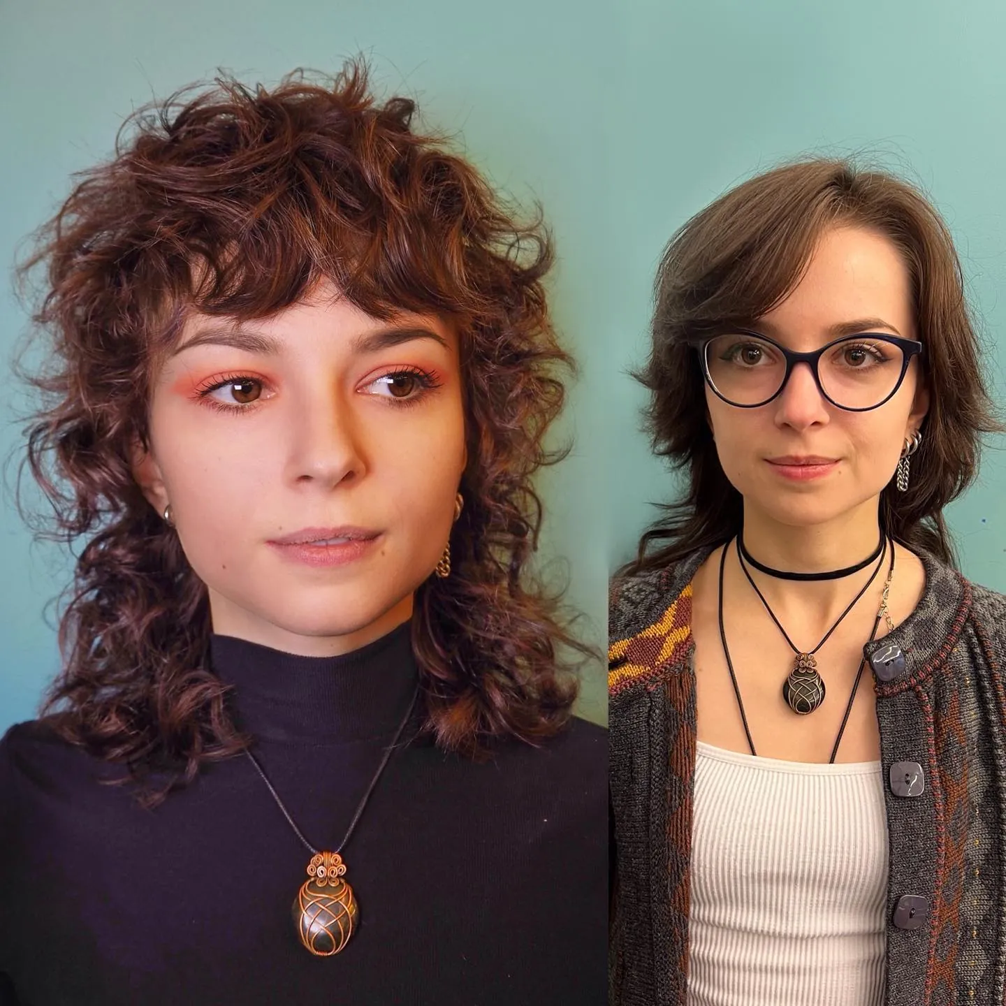 Short curly shag with fringe and tapered layers